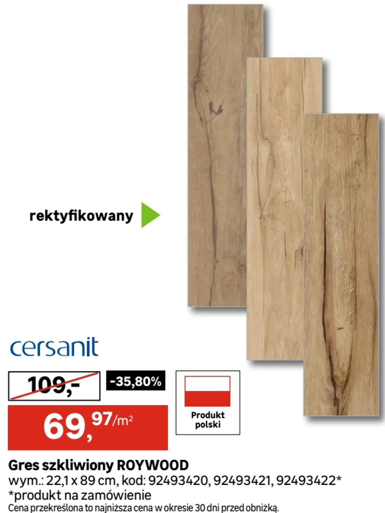 Gres szkliwiony ROYWOOD Cersanit