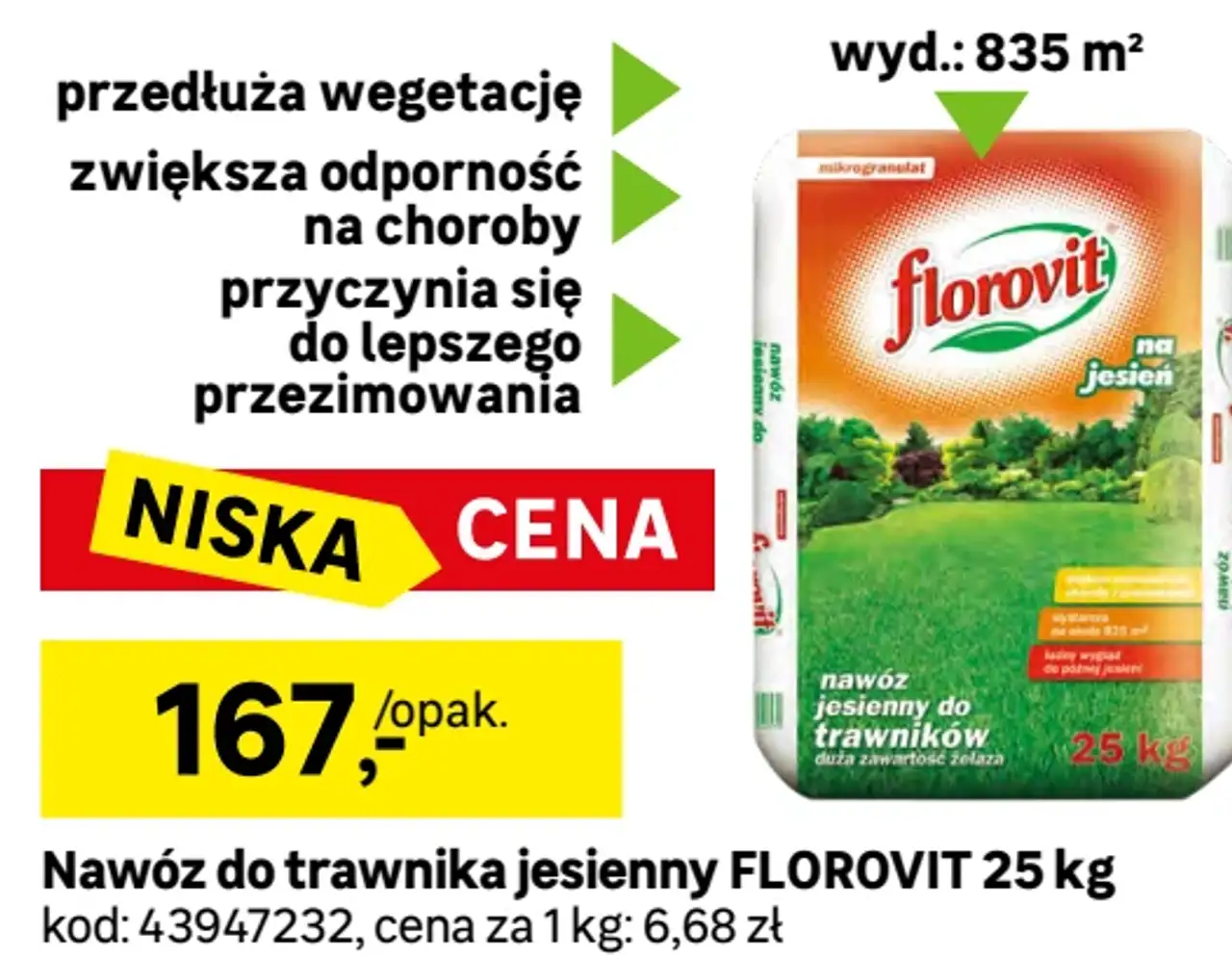 Nawóz do trawnika jesienny FLOROVIT 25 kg