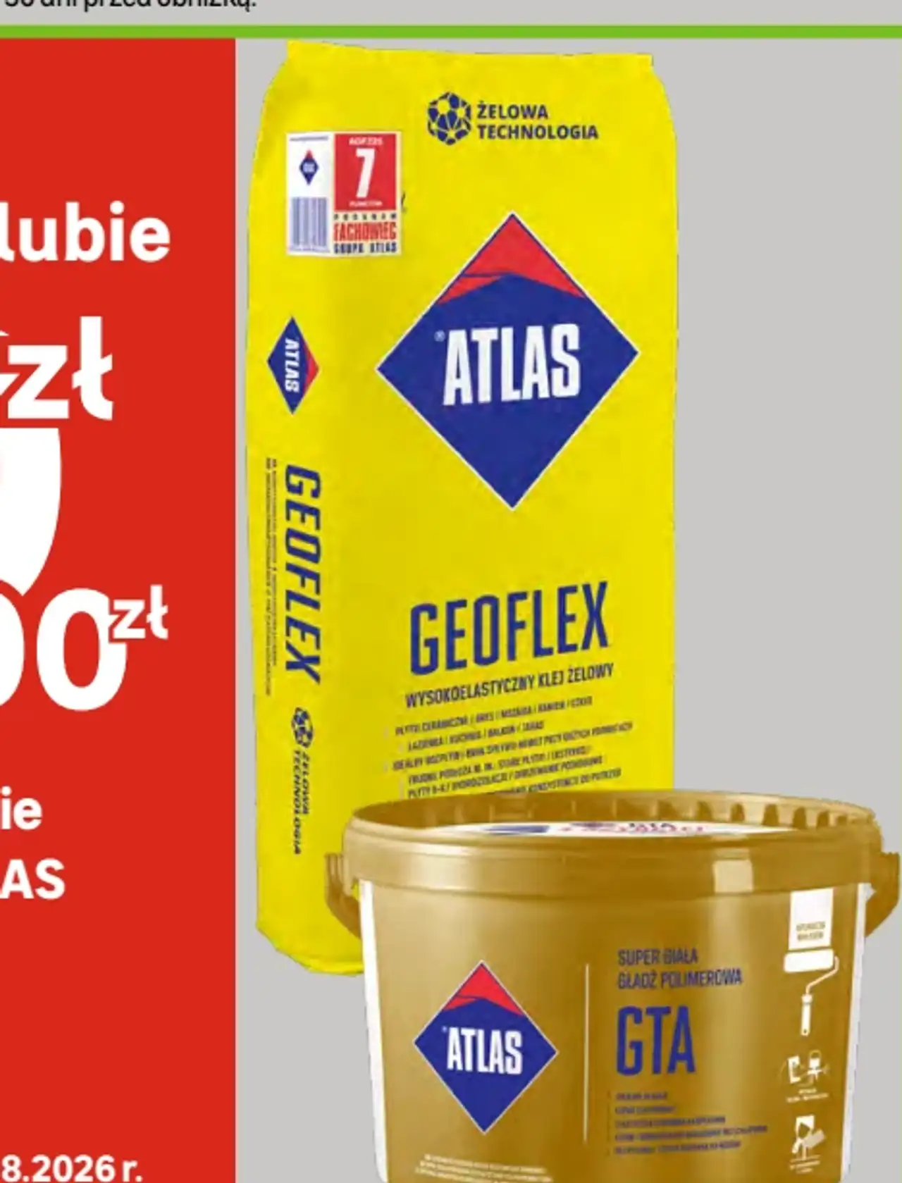 Kupon w Klubie Atlas: 100 zł za każde wydane 1000 zł na wszystkie produkty marki ATLAS