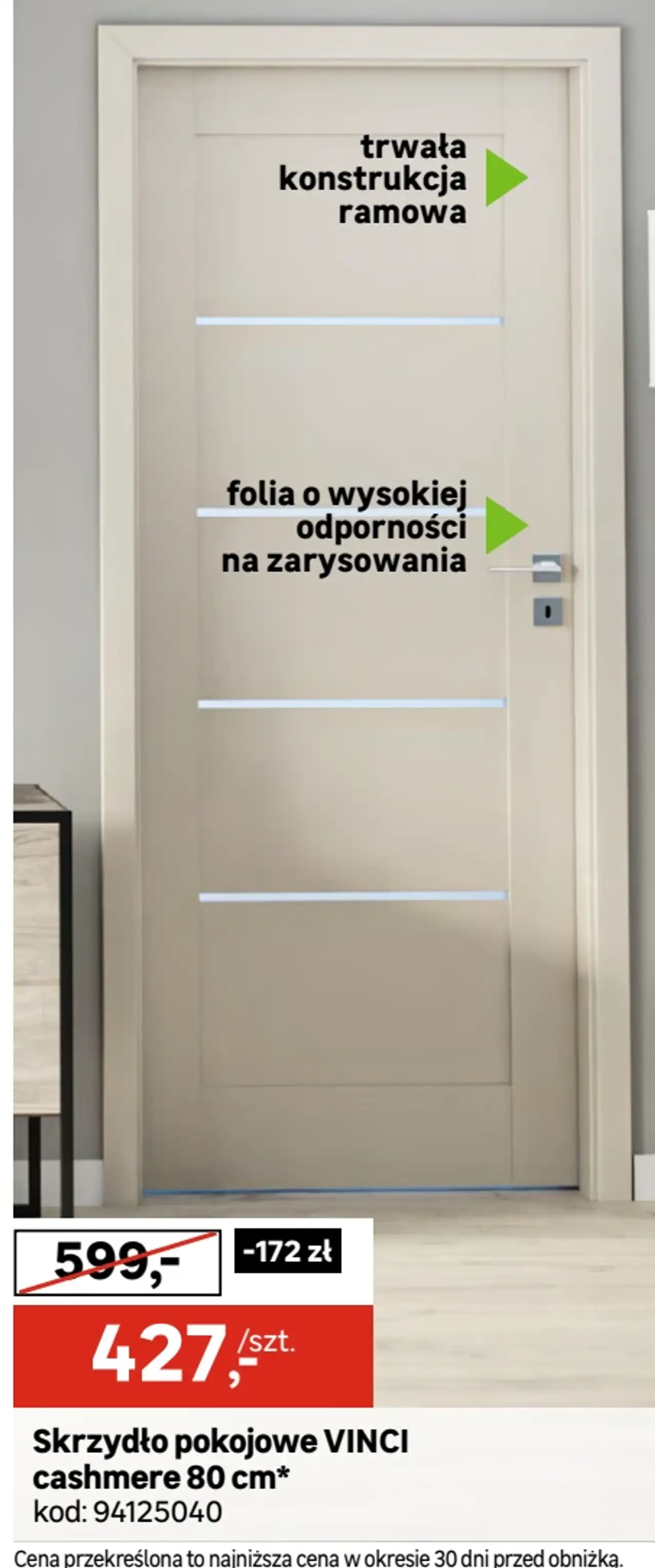 Skrzydło pokojowe VINCI cashmere 80 cm