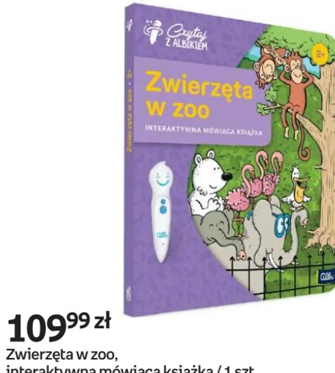Zwierzęta w zoo, interaktywna mówiąca książka Czytaj z Albikiem