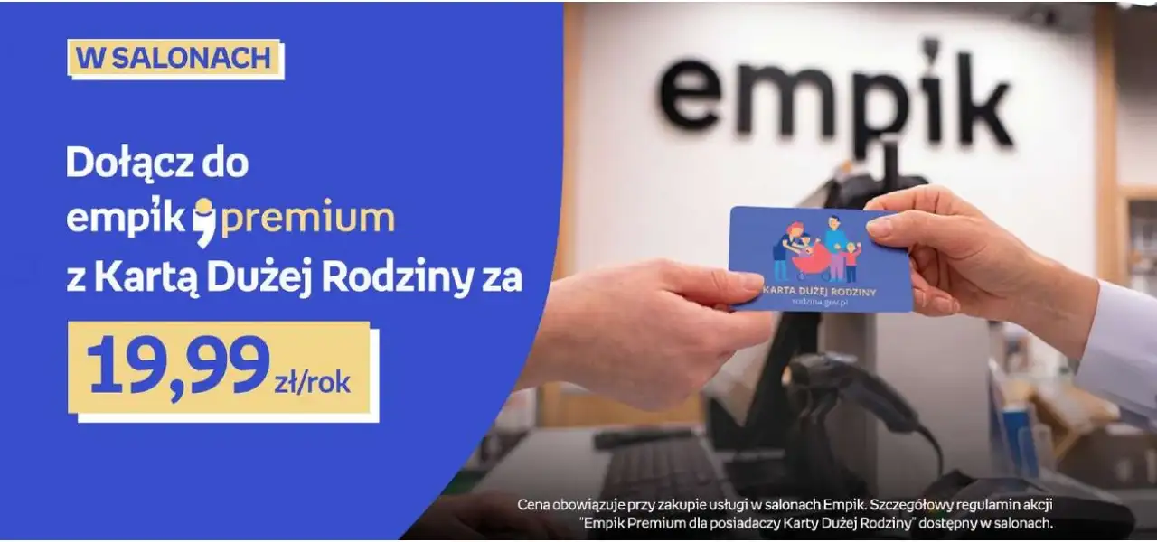 empik premium z Kartą Dużej Rodziny za 19,99 zł/rok