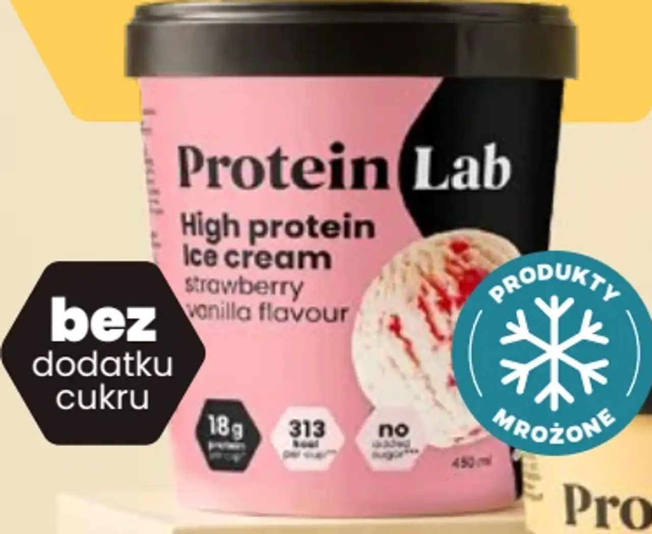Lody Protein Lab High protein Ice cream strawberry vanilla flavour