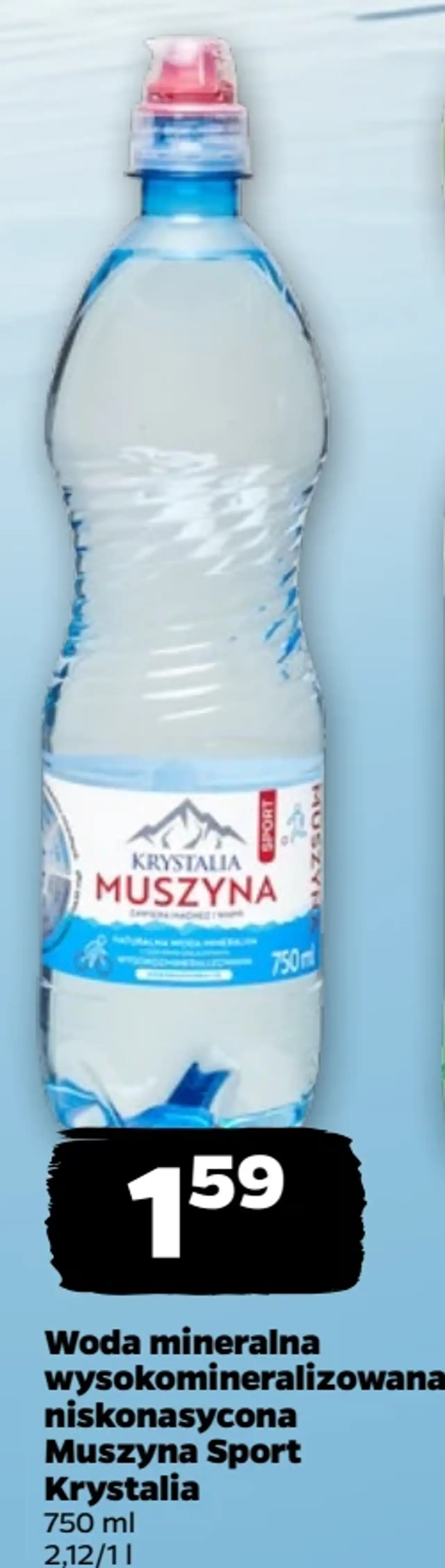 Woda mineralna wysokomineralizowana niskonasycona Muszyna Sport Krystalia