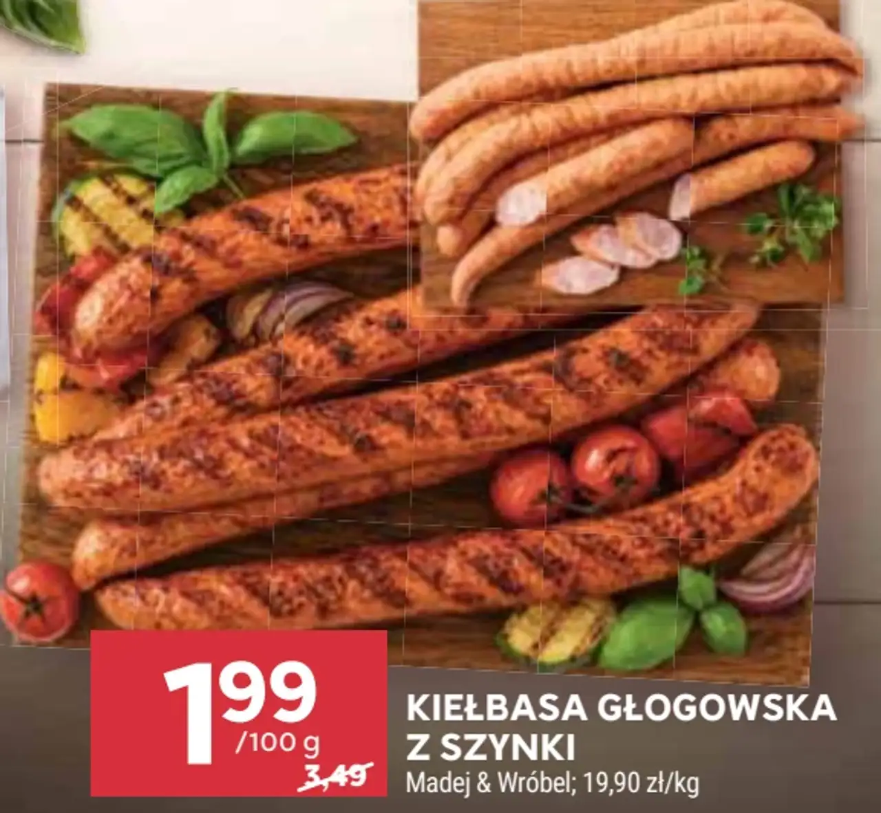 Kiełbasa głogowska z szynki Madej & Wróbel