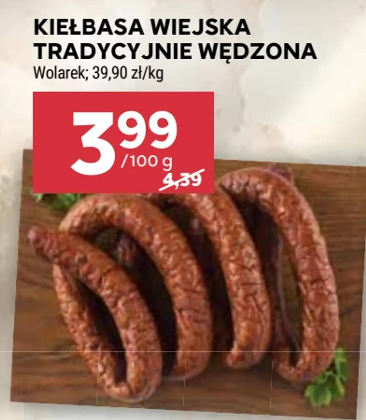 Kiełbasa wiejska tradycyjnie wędzona Wolarek