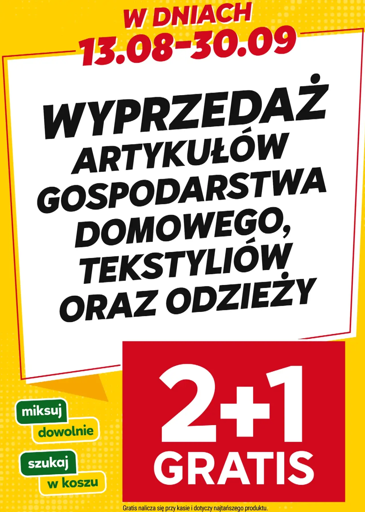Wyprzedaż artykułów gospodarstwa domowego, tekstyliów oraz odzieży