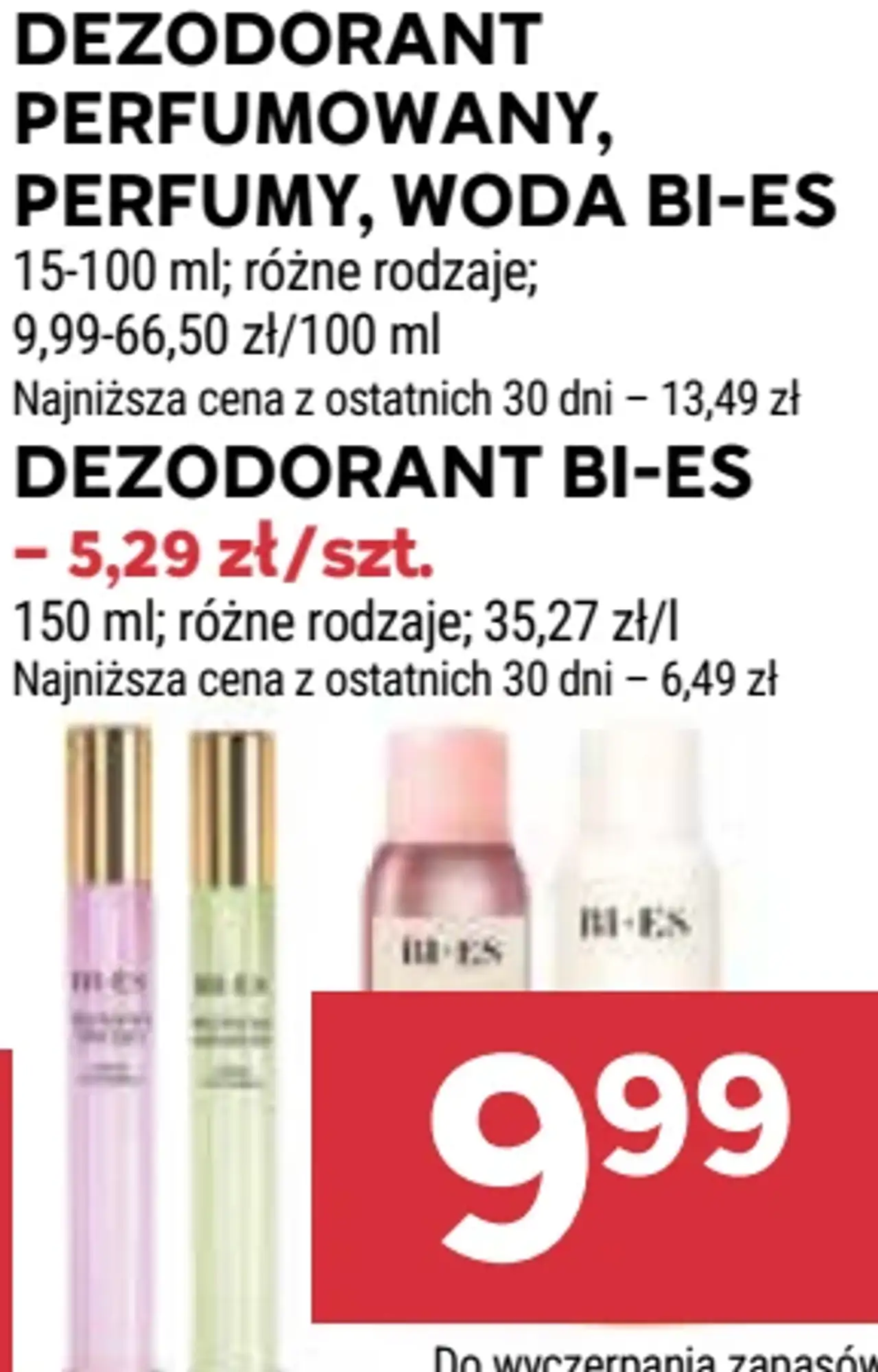 Dezodorant perfumowany, perfumy, woda Bi-Es