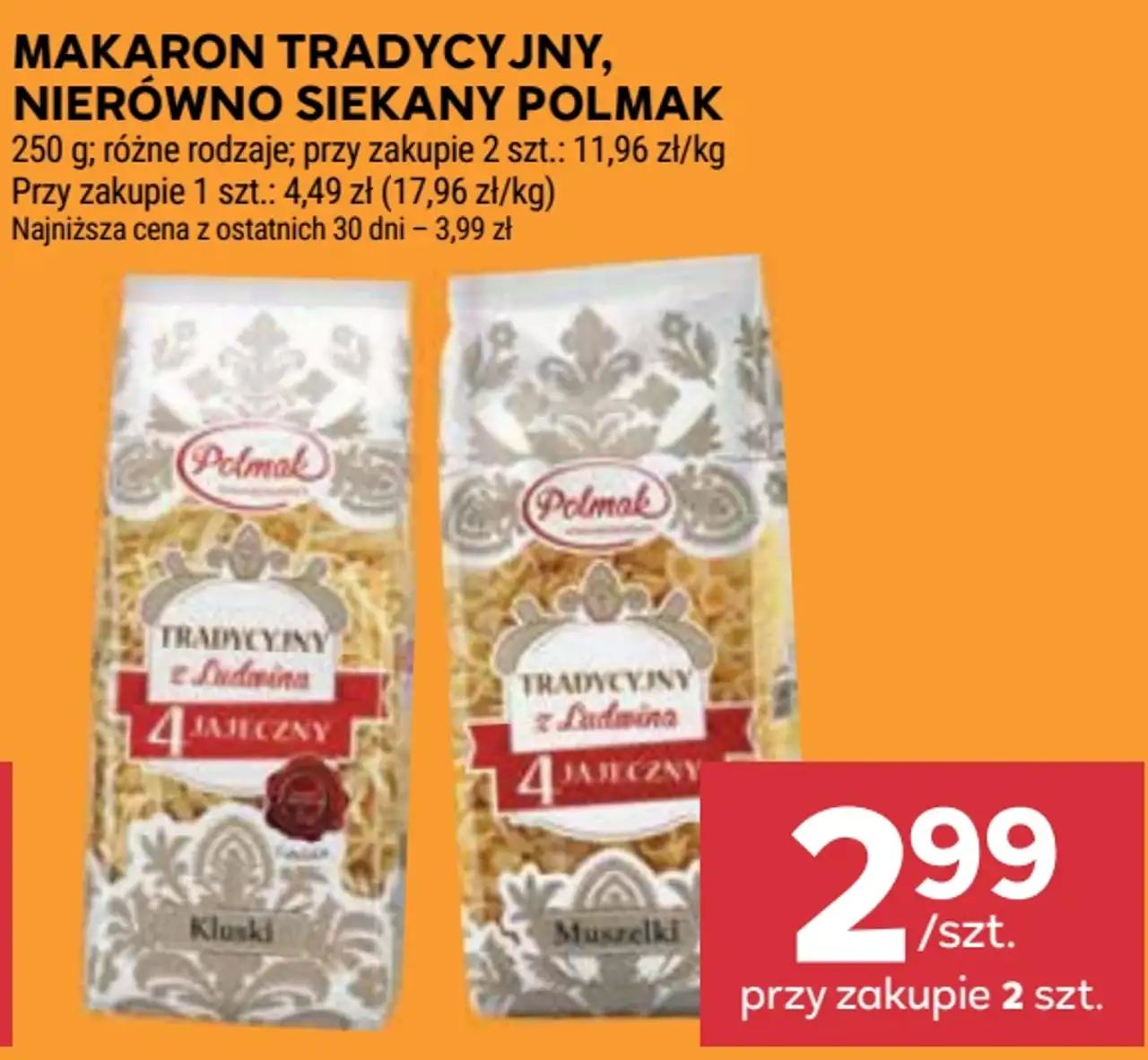 Makaron tradycyjny, nierówno siekany Polmak