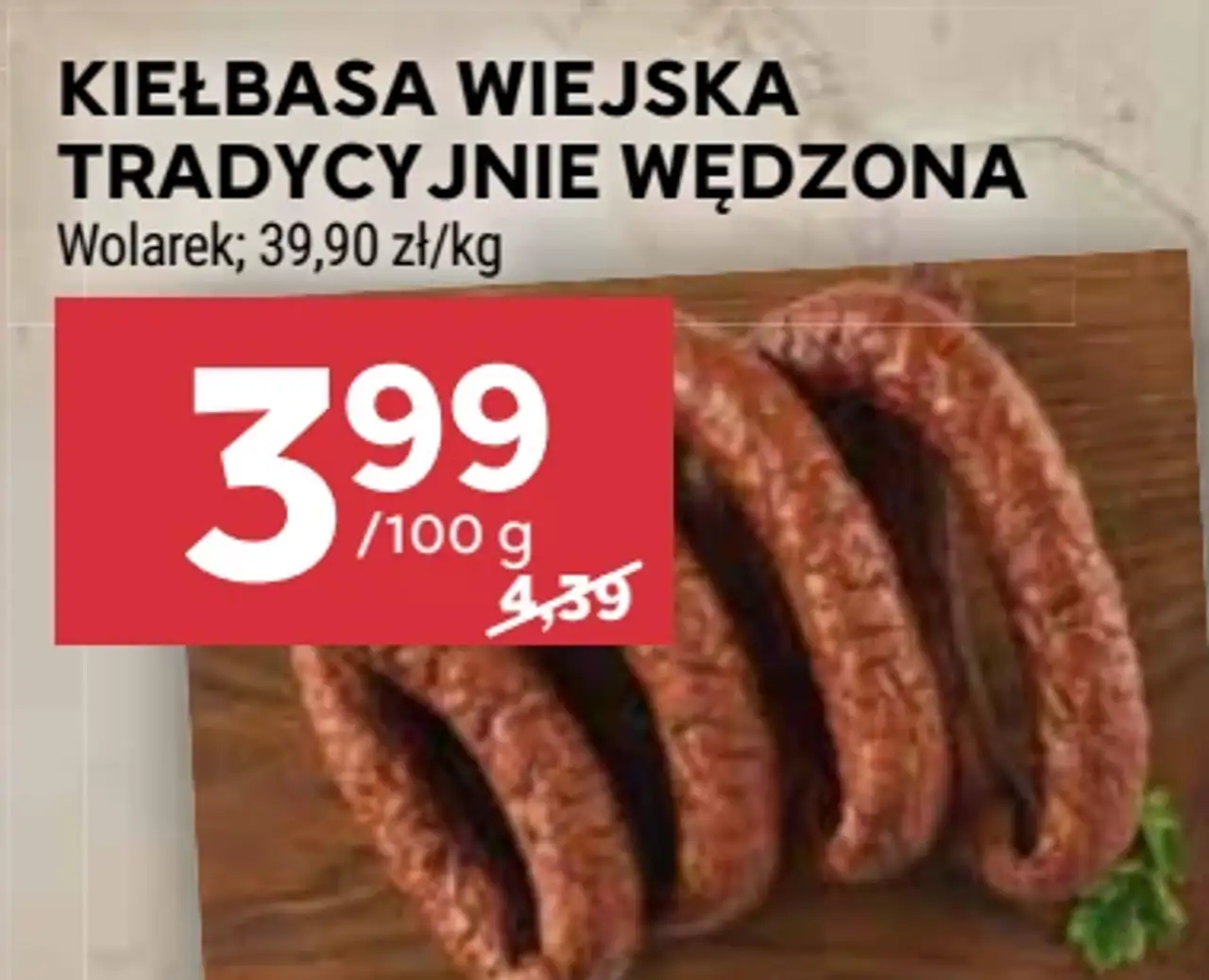 Kiełbasa Wiejska Tradycyjnie Wędzona Wolarek