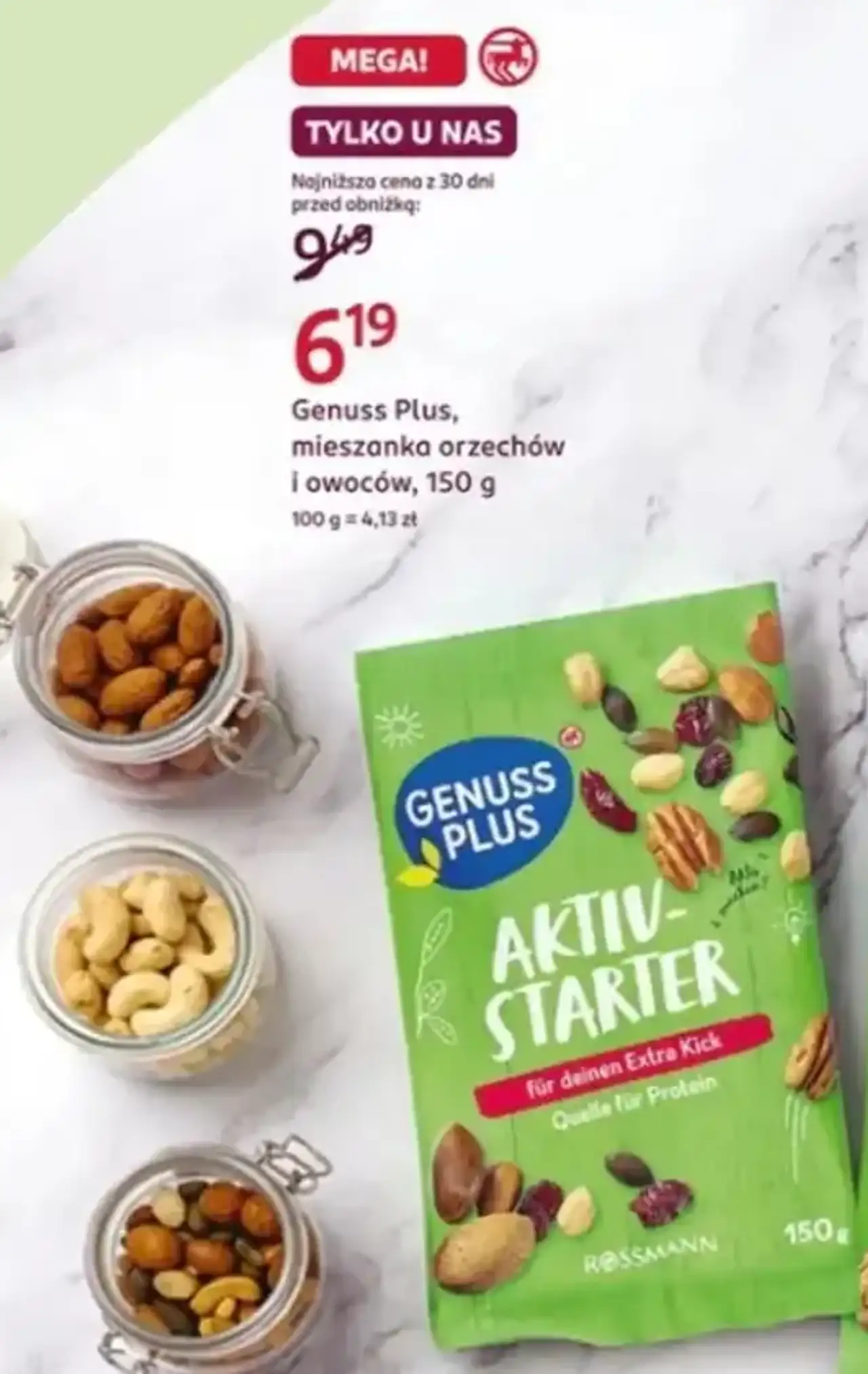 Genuss Plus, mieszanka orzechów i owoców, 150 g
