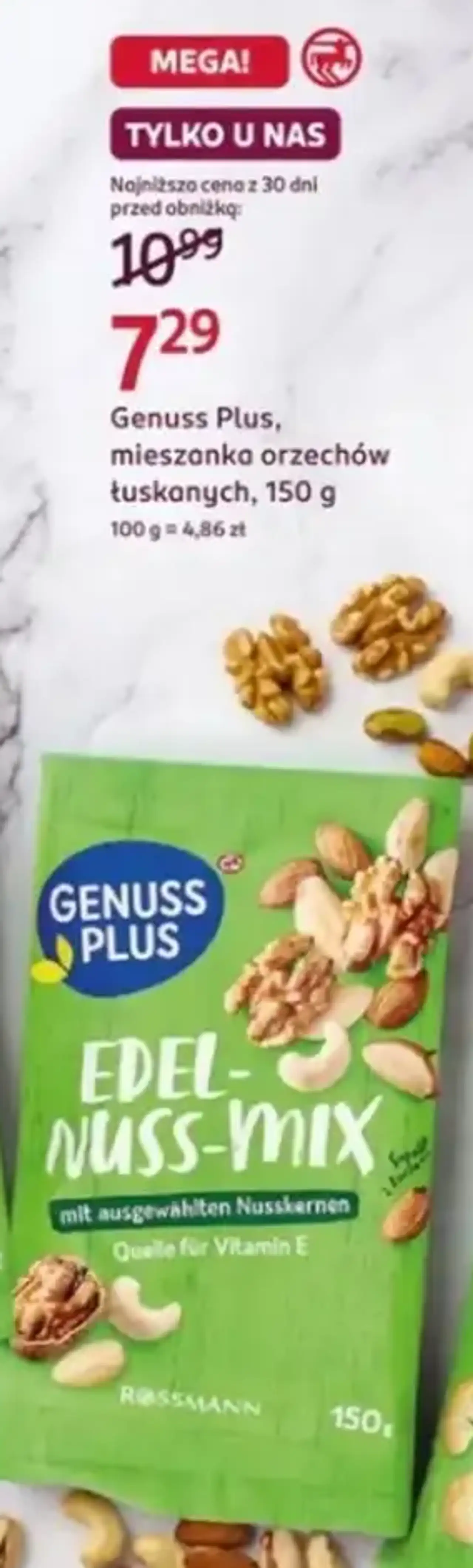 Genuss Plus, mieszanka orzechów łuskanych, 150 g