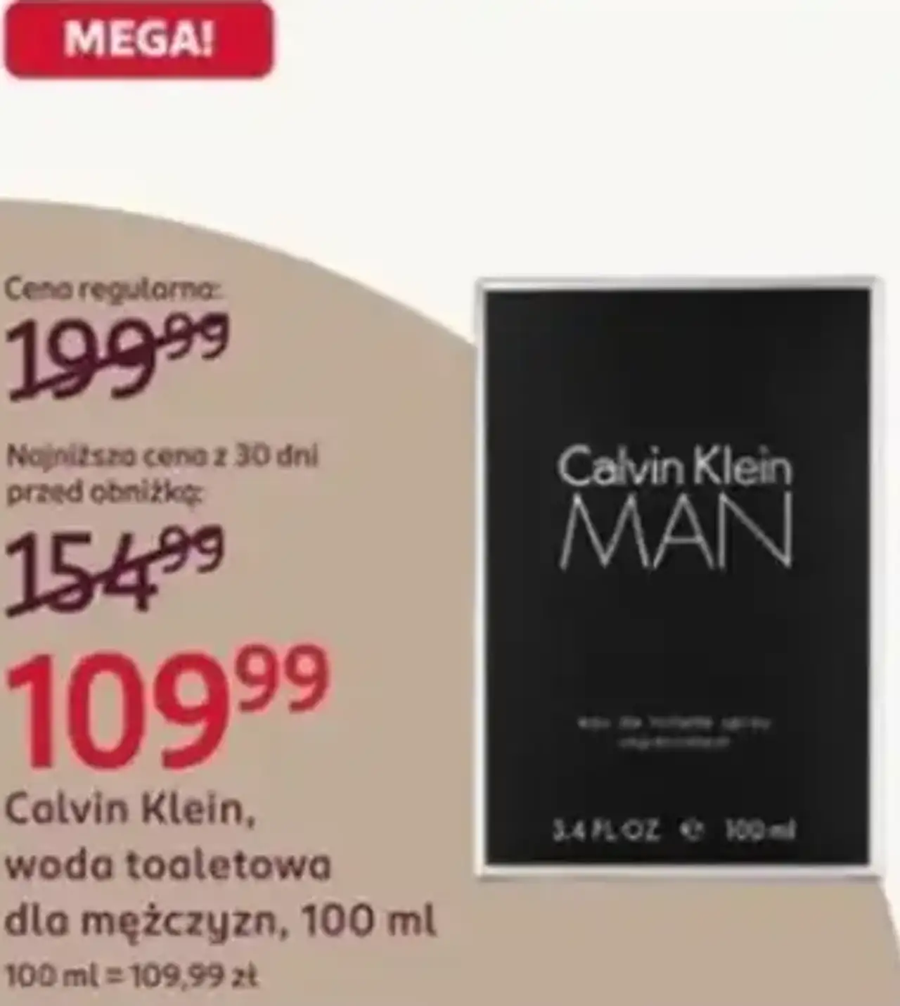 Calvin Klein, woda toaletowa dla mężczyzn, 100 ml