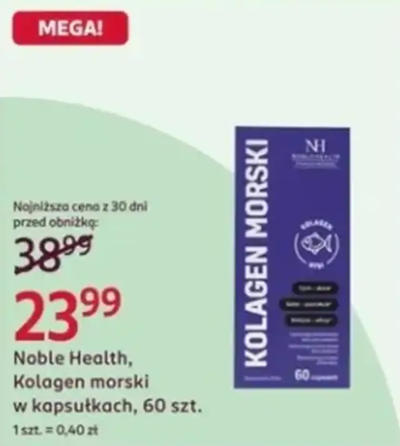 Noble Health, Kolagen morski w kapsułkach, 60 szt.