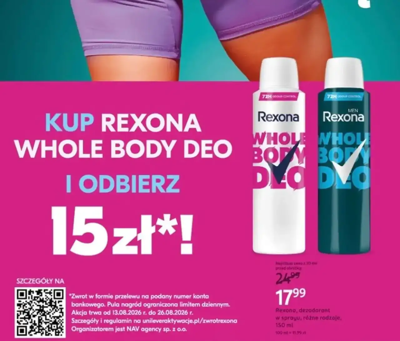 Rexona, dezodorant w sprayu Whole Body Deo