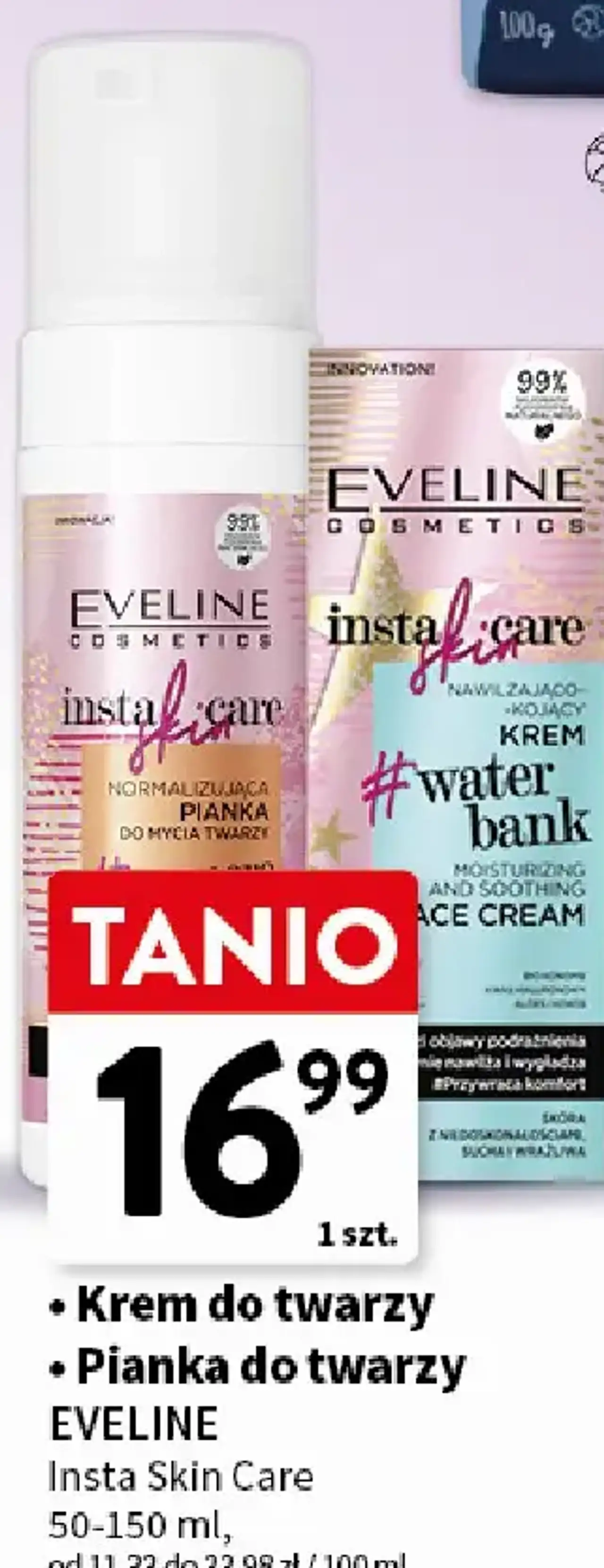 Krem do twarzy / Pianka do twarzy EVELINE Insta Skin Care