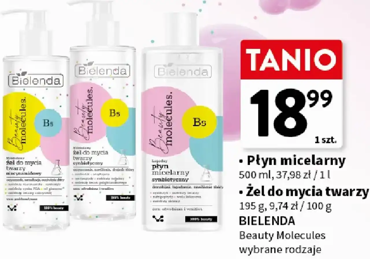 Płyn micelarny / Żel do mycia twarzy BIELENDA Beauty Molecules