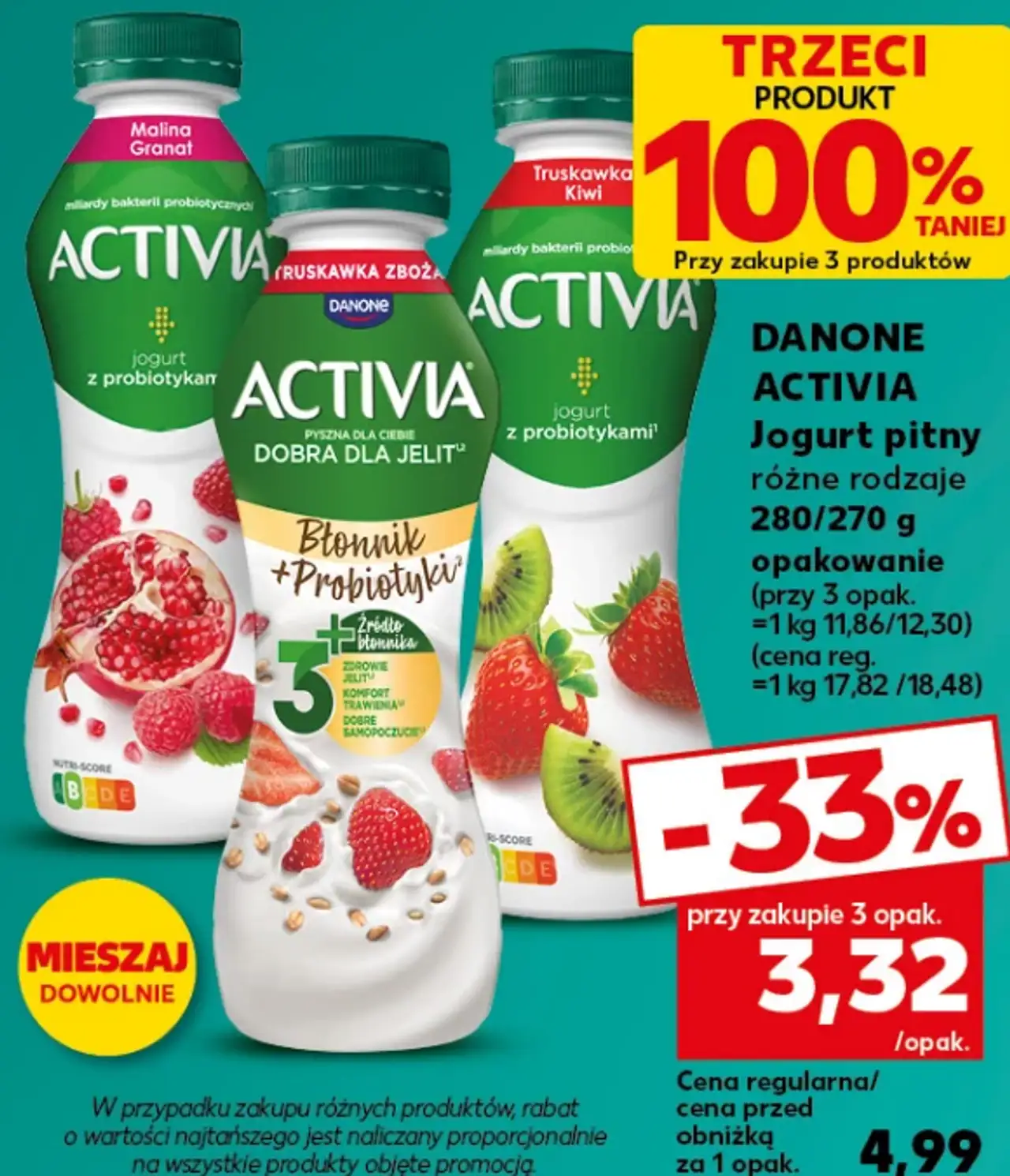 DANONE ACTIVIA Jogurt pitny różne rodzaje