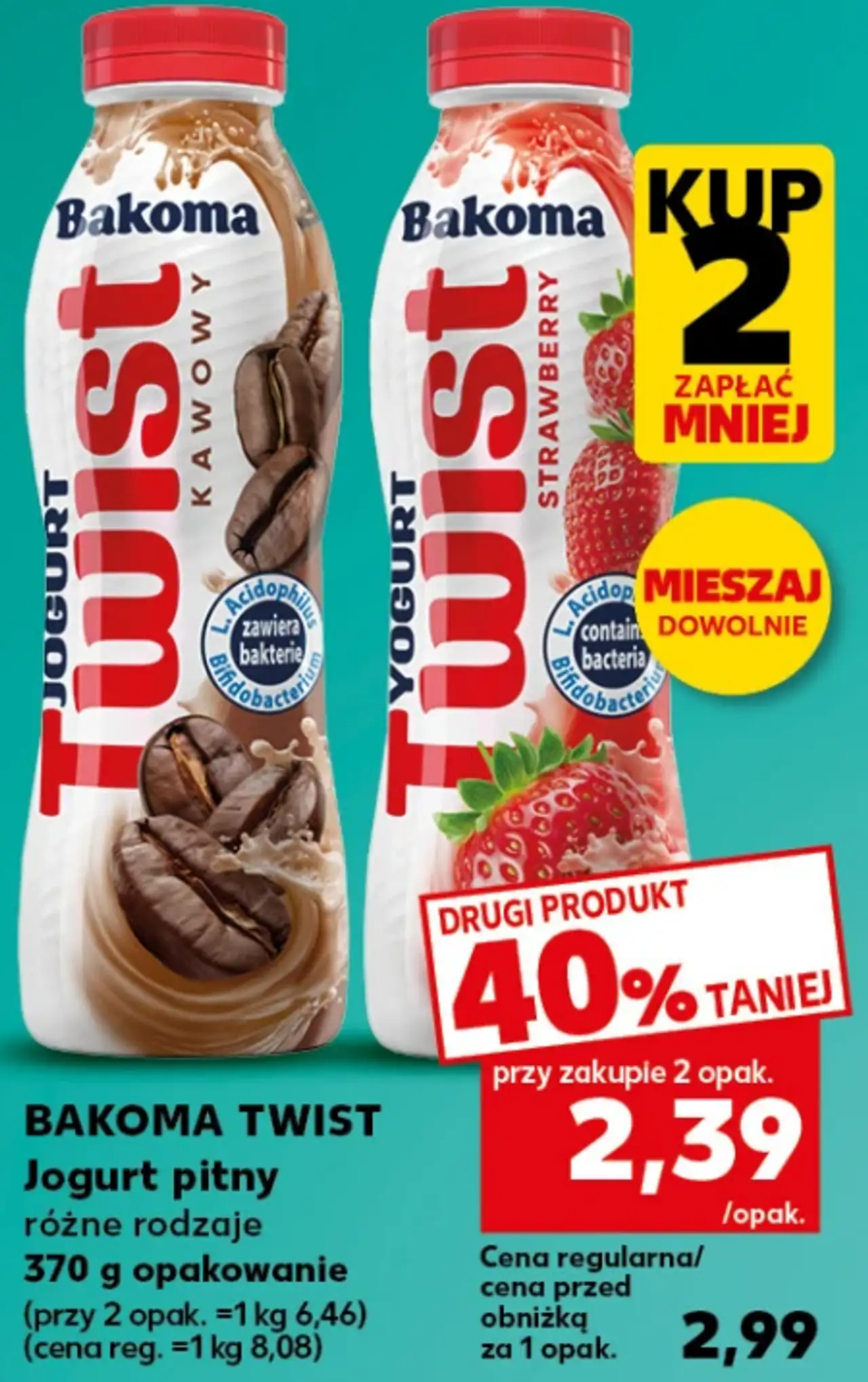 BAKOMA TWIST Jogurt pitny różne rodzaje