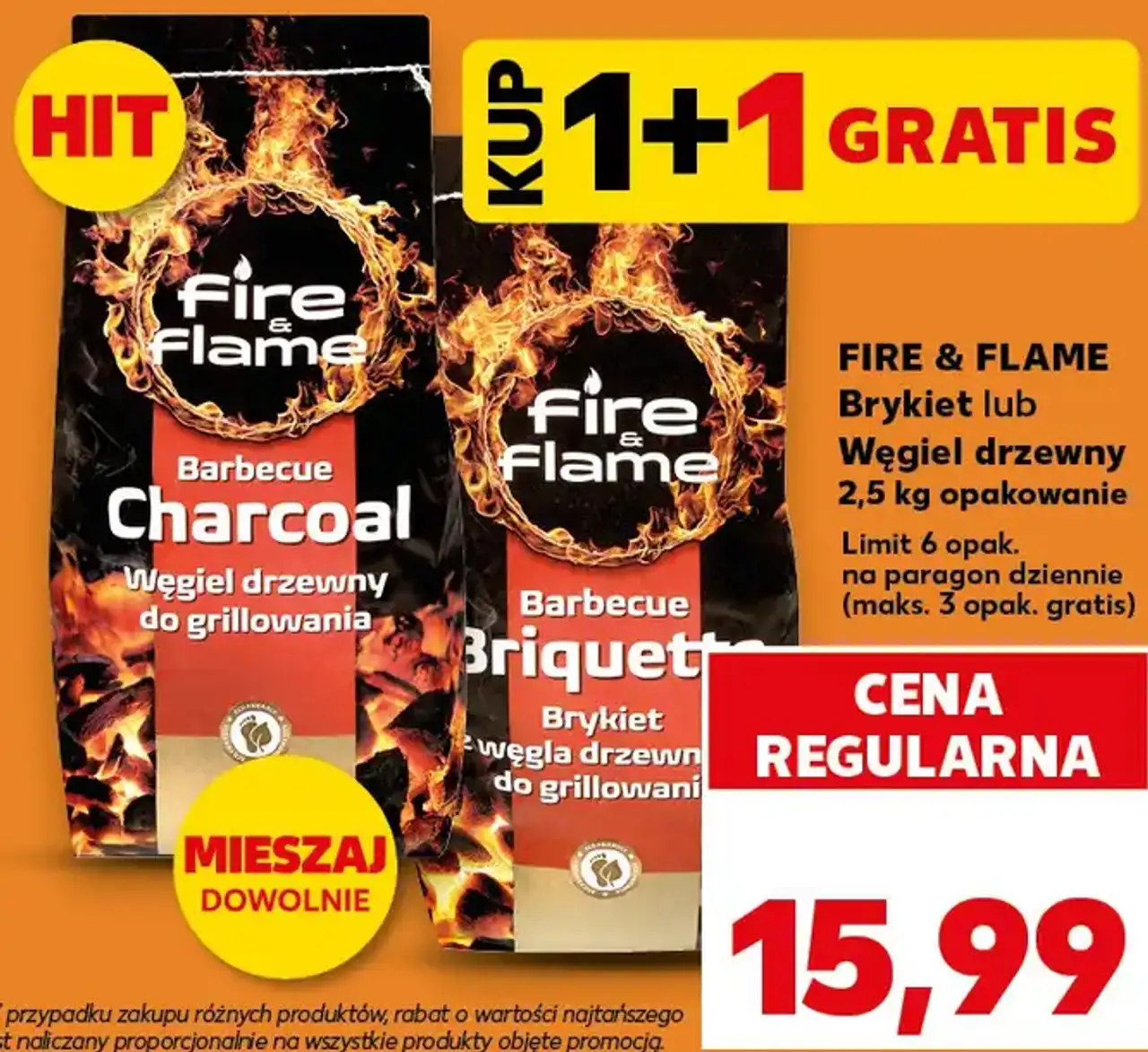 Fire & Flame Brykiet lub Węgiel drzewny