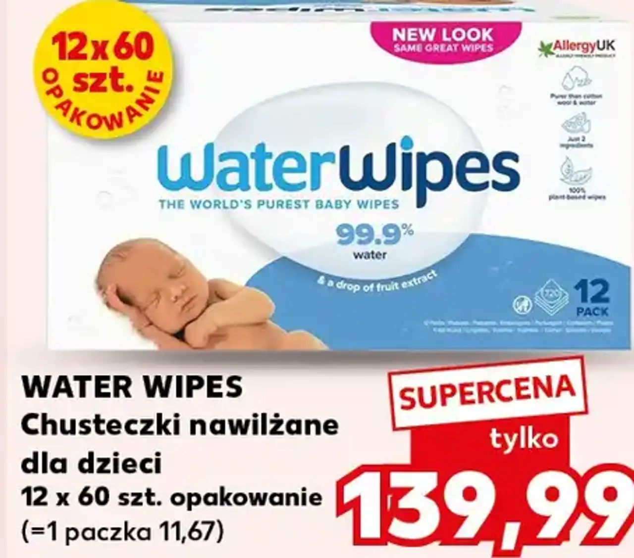 WaterWipes Chusteczki nawilżane dla dzieci