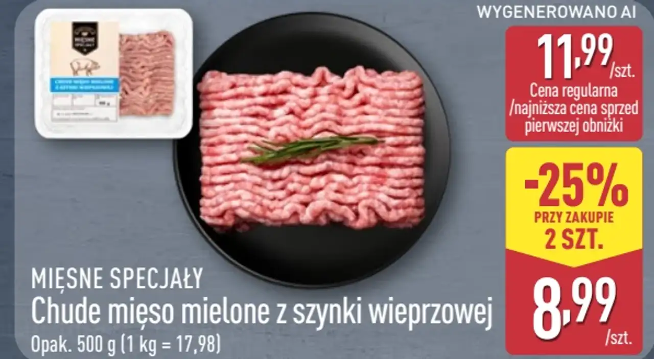 Chude mięso mielone z szynki wieprzowej Mięsne Specjały