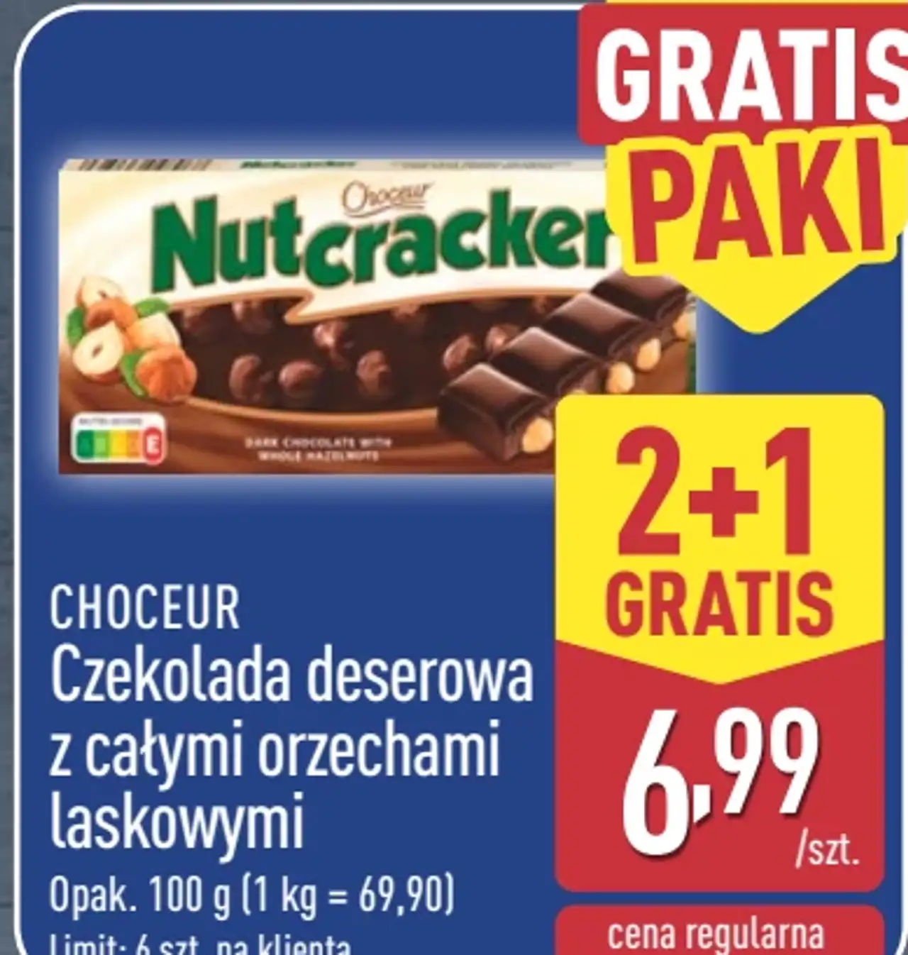 CHOCEUR Czekolada deserowa z całymi orzechami laskowymi