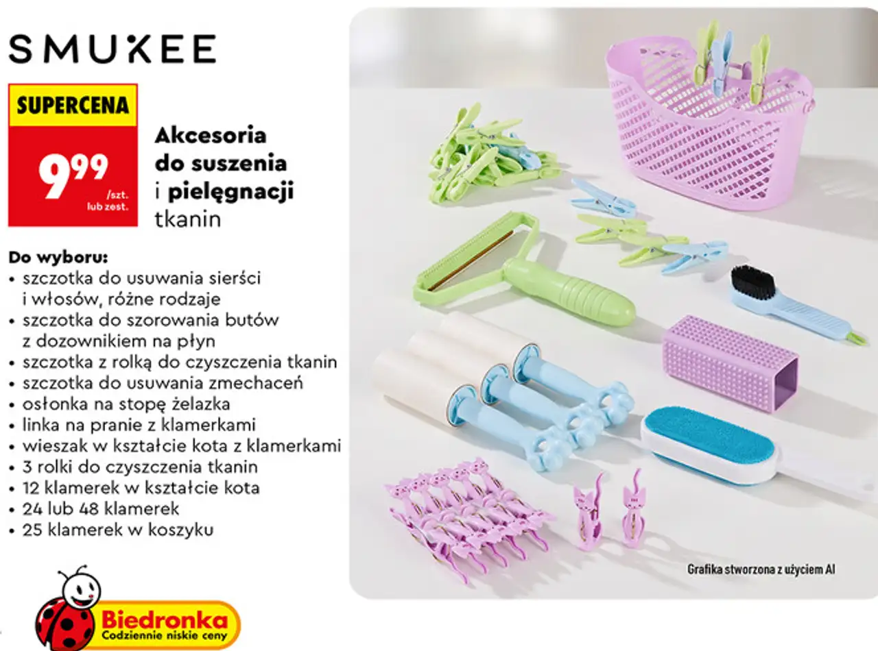 Smukee Akcesoria do suszenia i pielęgnacji tkanin