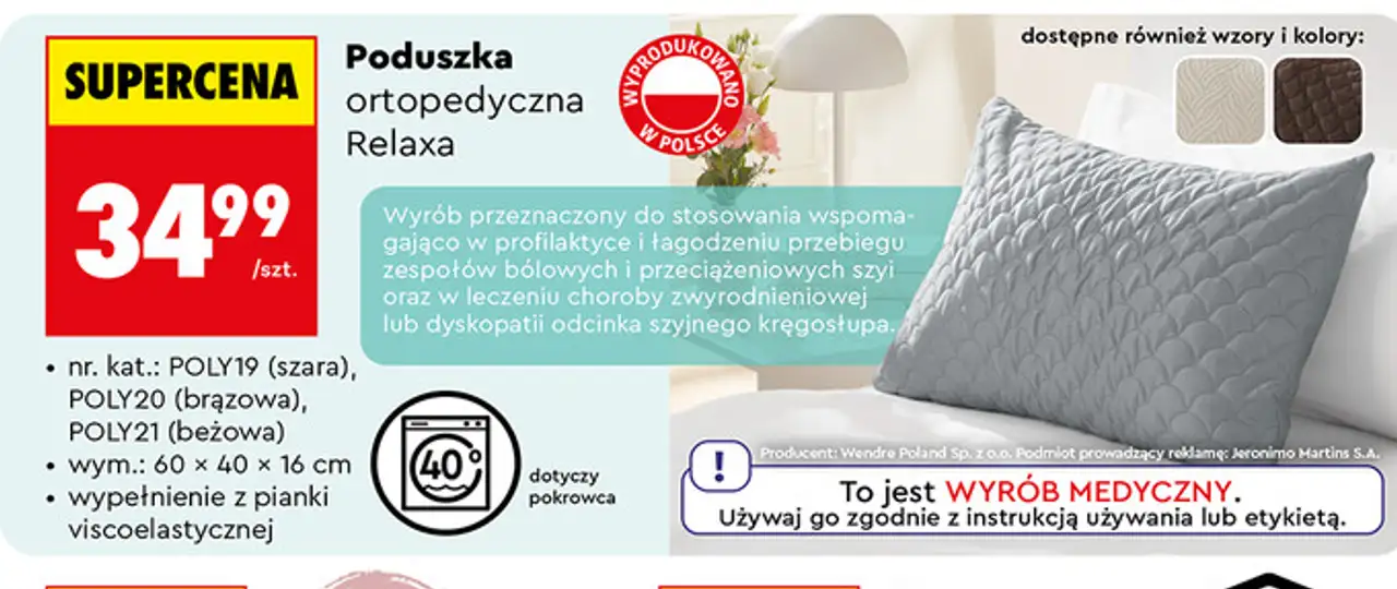 Poduszka ortopedyczna Relaxa