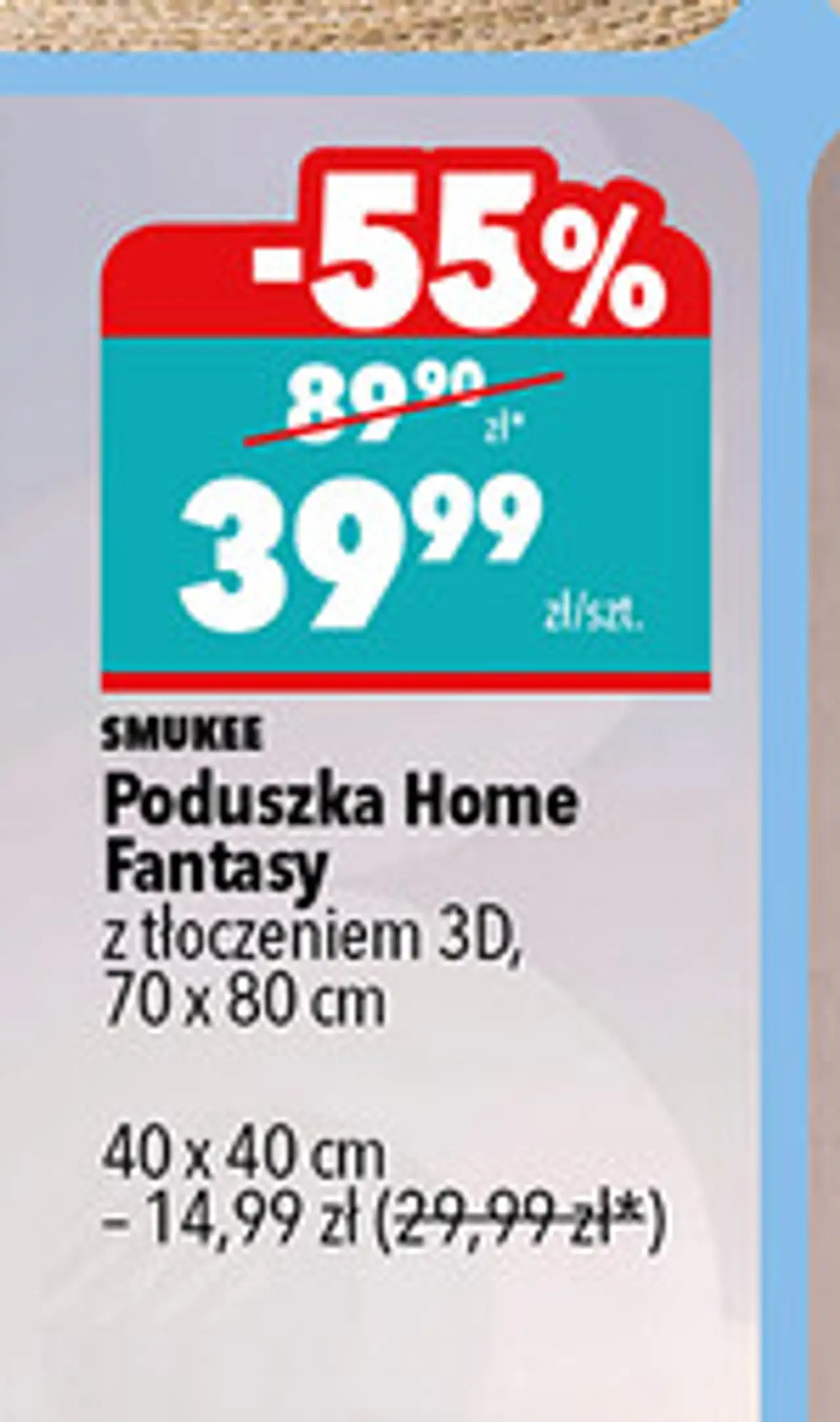 Poduszka Home Fantasy z tłoczeniem 3D 70 x 80 cm