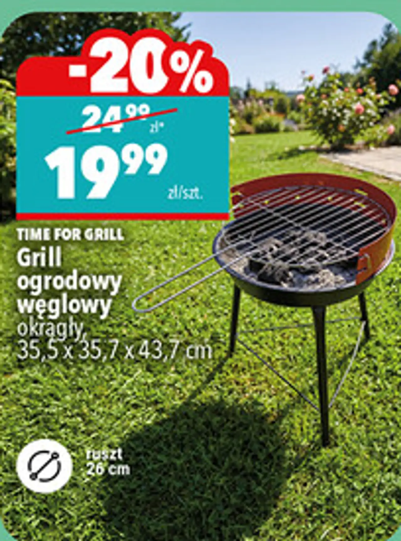 Grill ogrodowy węglowy okrągły Time for Grill