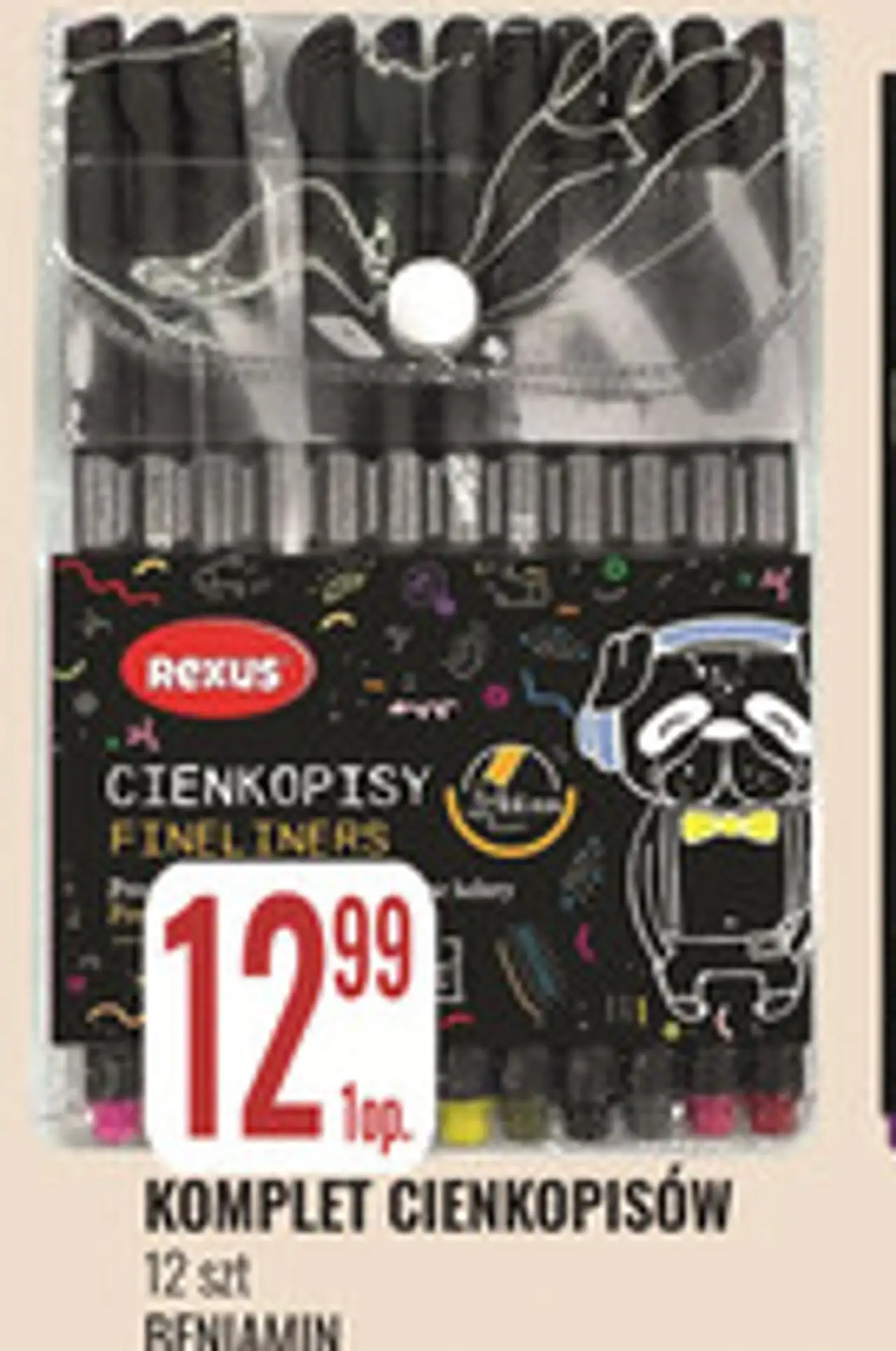 Komplet cienkopisów Beniamin 12 szt.