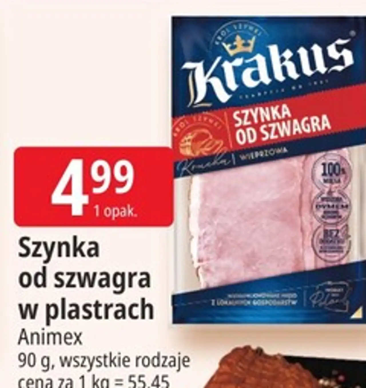 Szynka od szwagra w plastrach Krakus