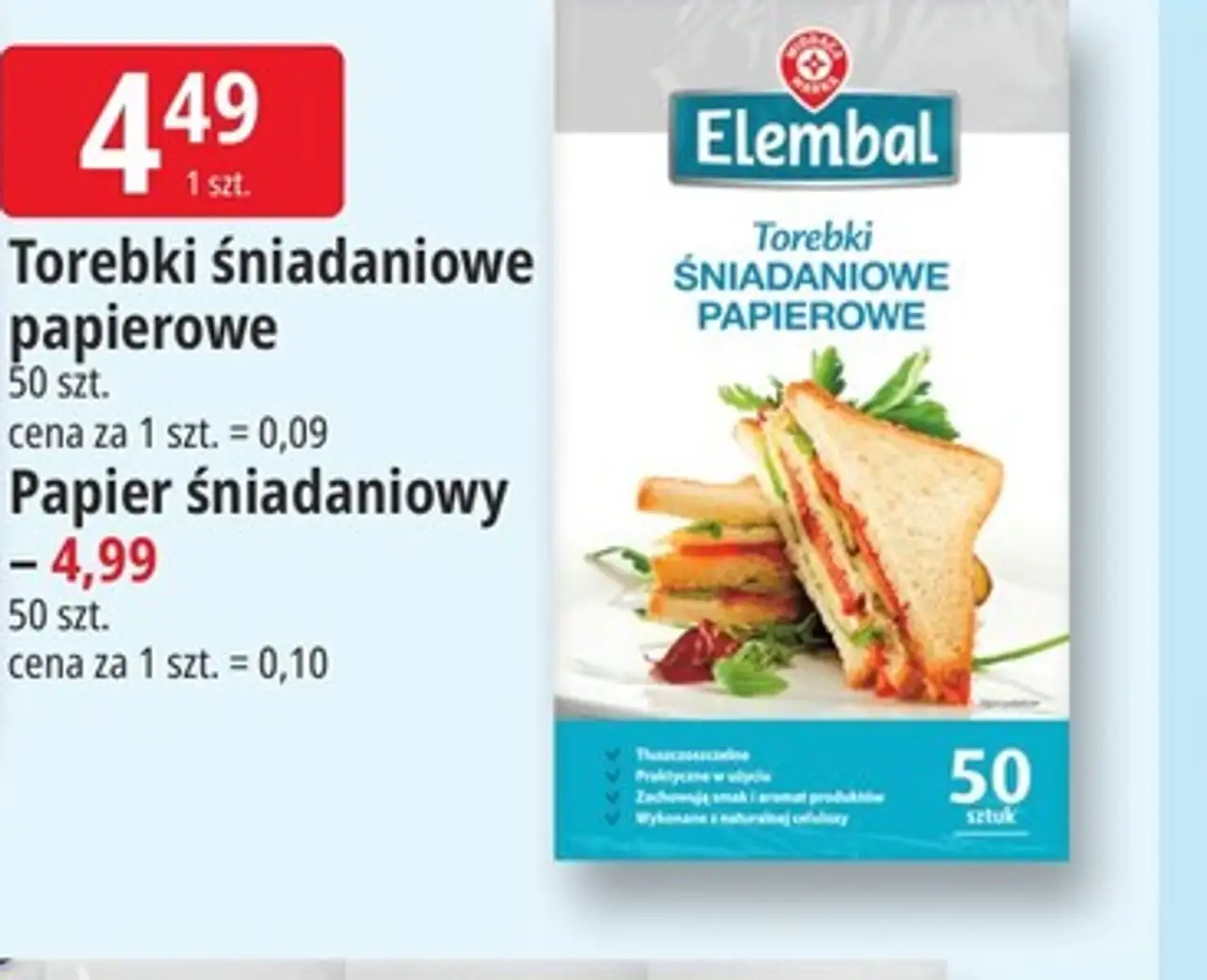 Elembal Torebki śniadaniowe papierowe