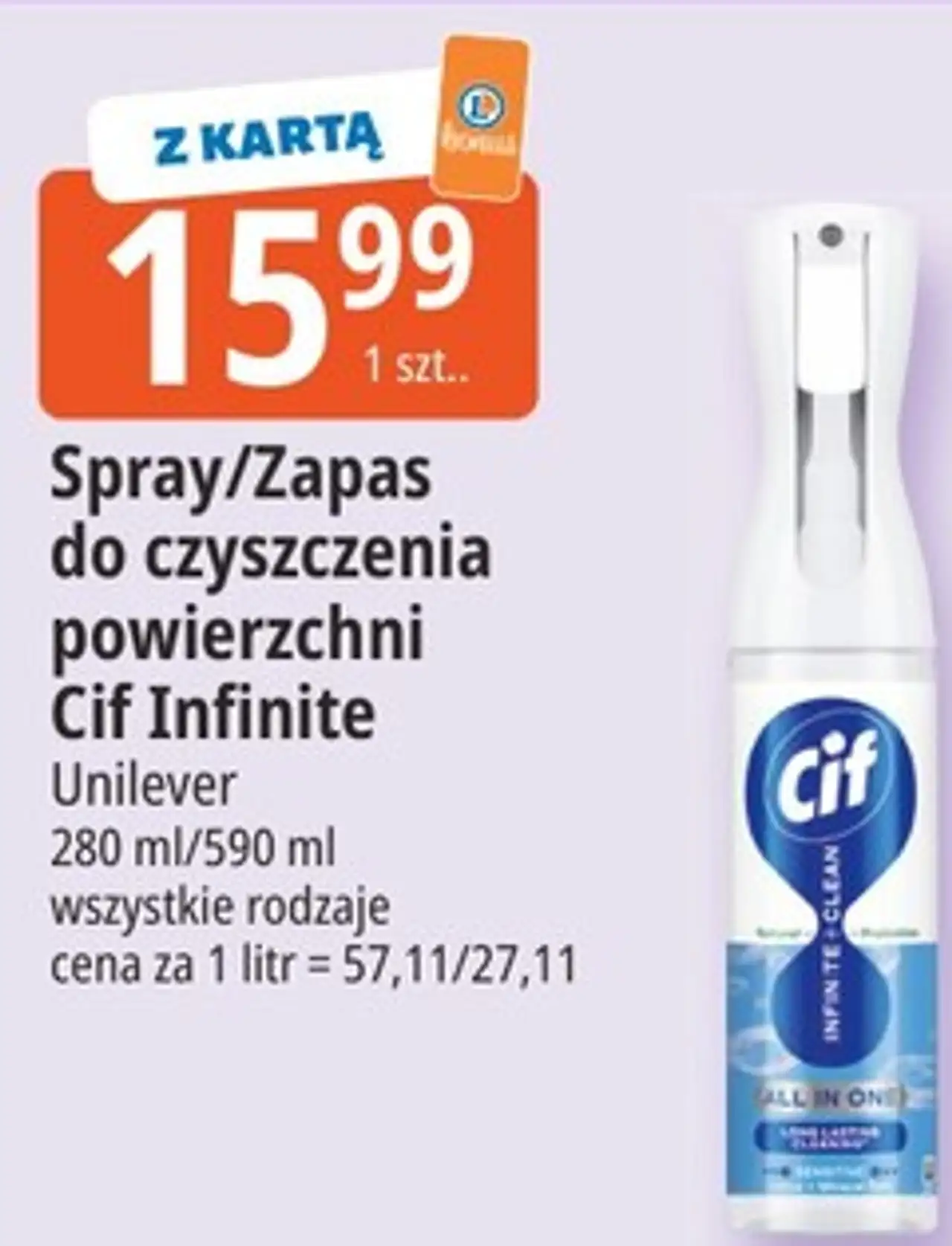 Spray/Zapas do czyszczenia powierzchni Cif Infinite
