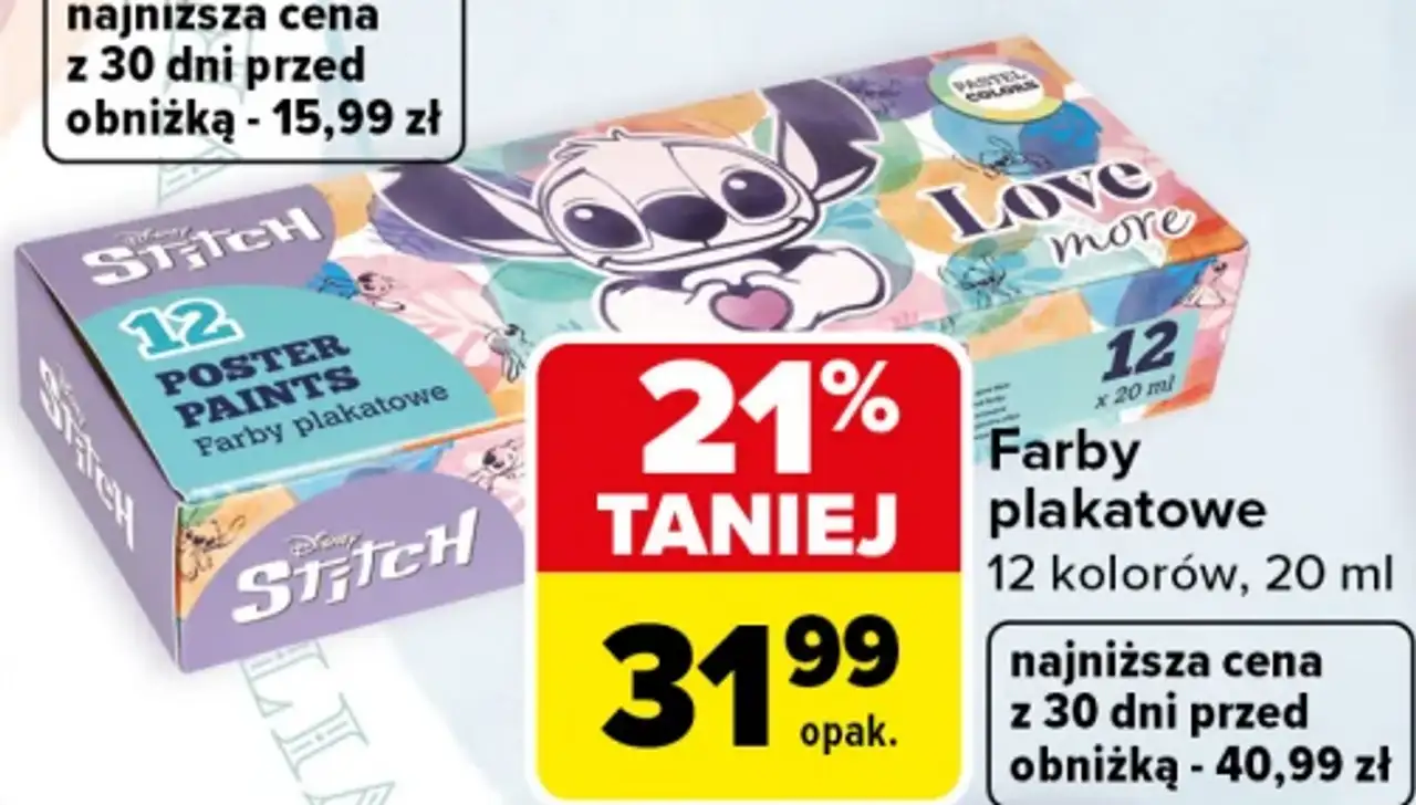 CoolPack Stitch Farby plakatowe 12 kolorów, 20 ml