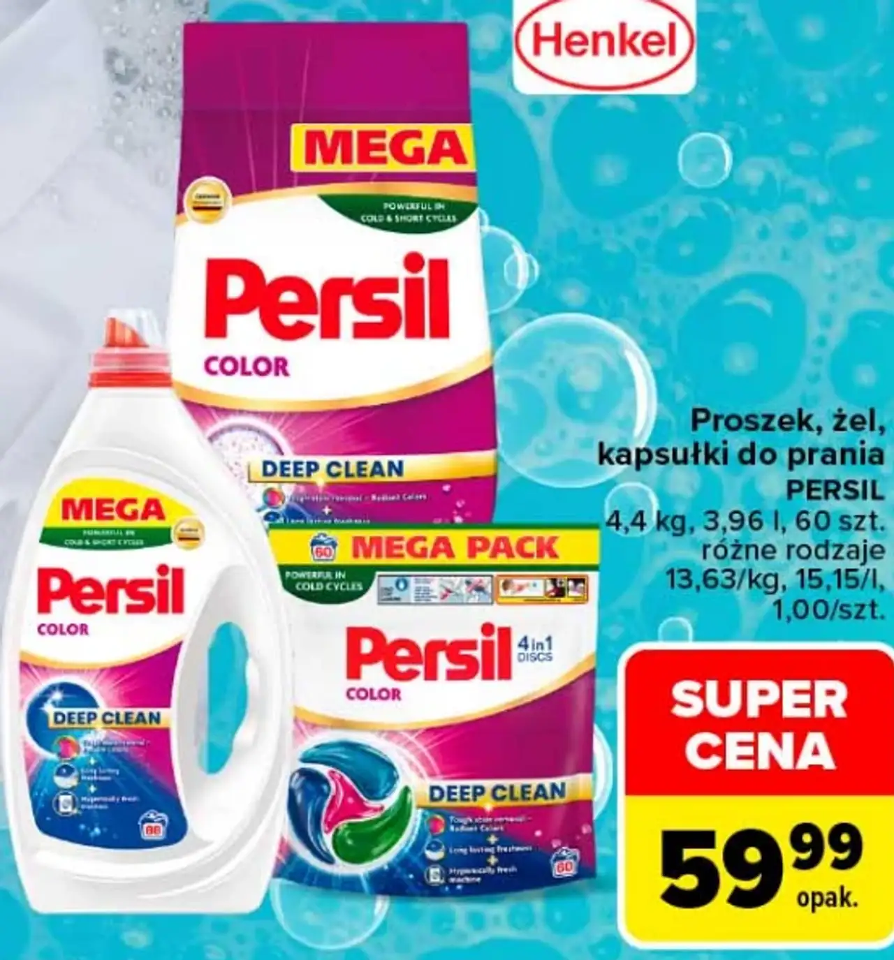 Proszek, żel, kapsułki do prania Persil