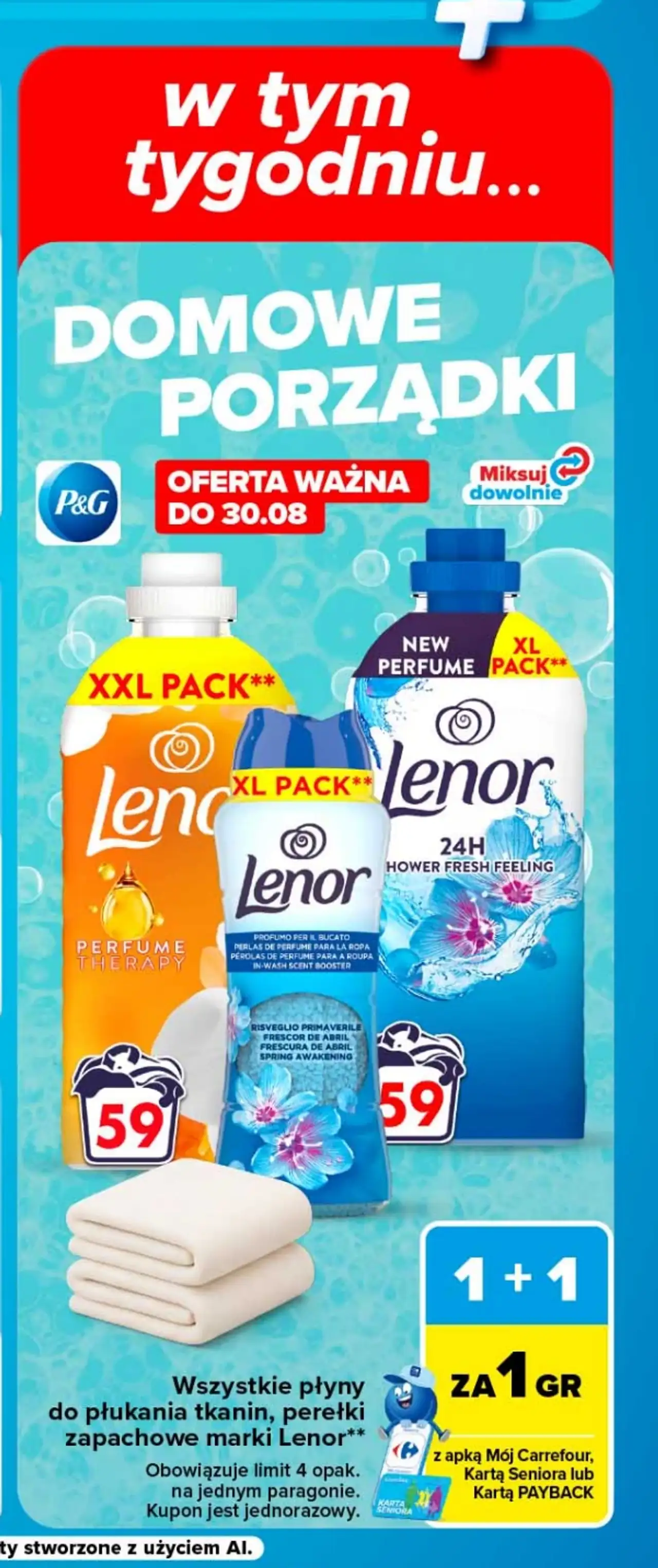 Płyn do płukania/perełki zapachowe marki Lenor