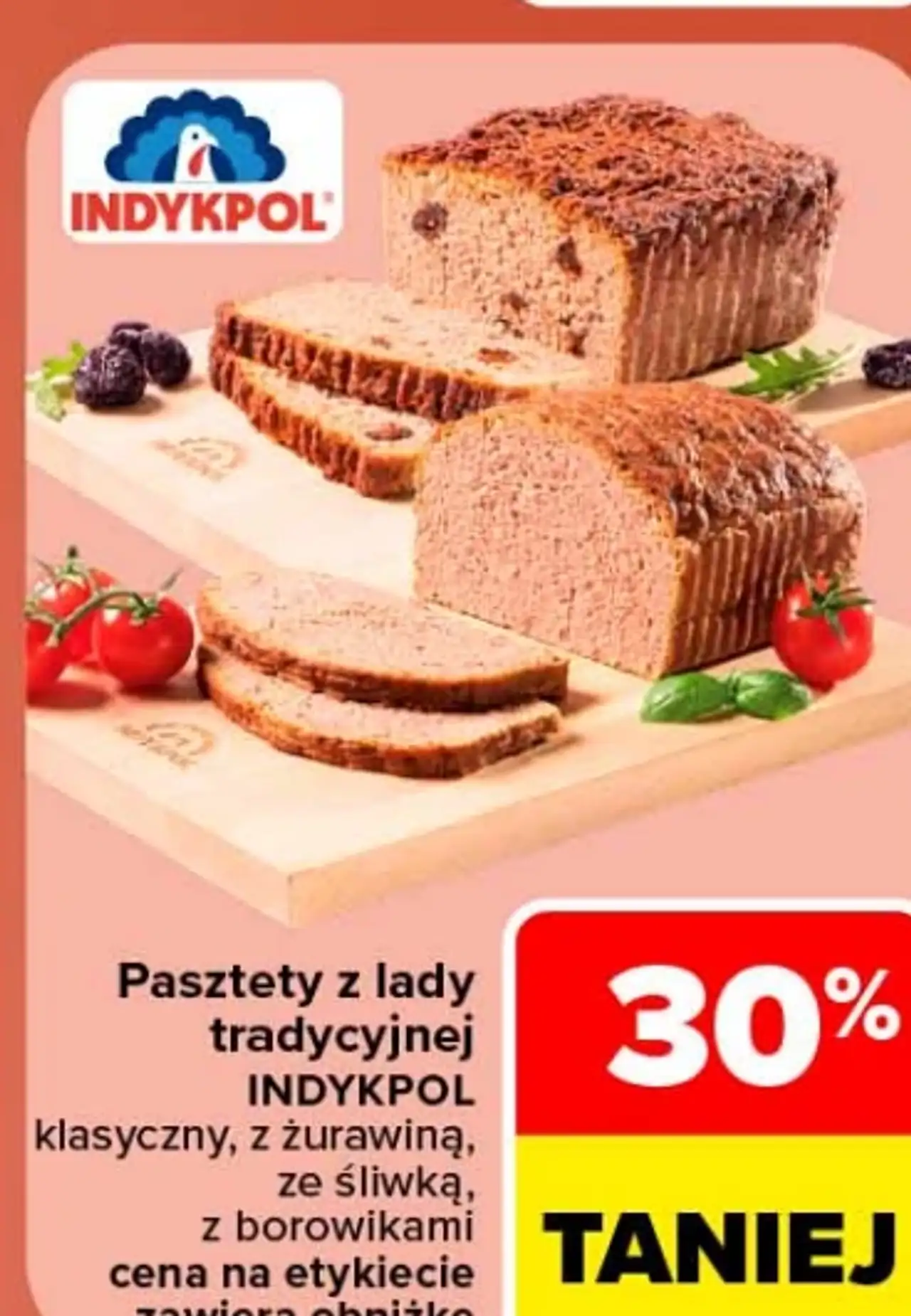 Pasztety z lady tradycyjnej INDYKPOL klasyczny, z żurawiną, ze śliwką, z borowikami