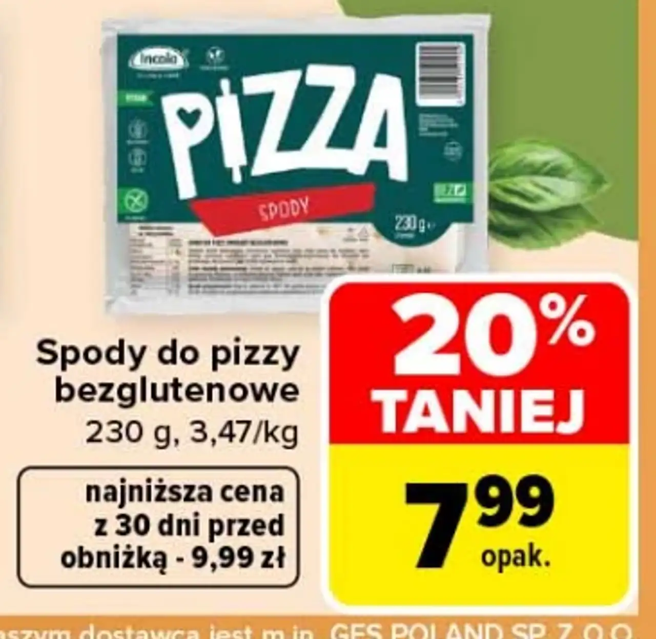 Spody do pizzy bezglutenowe Incola