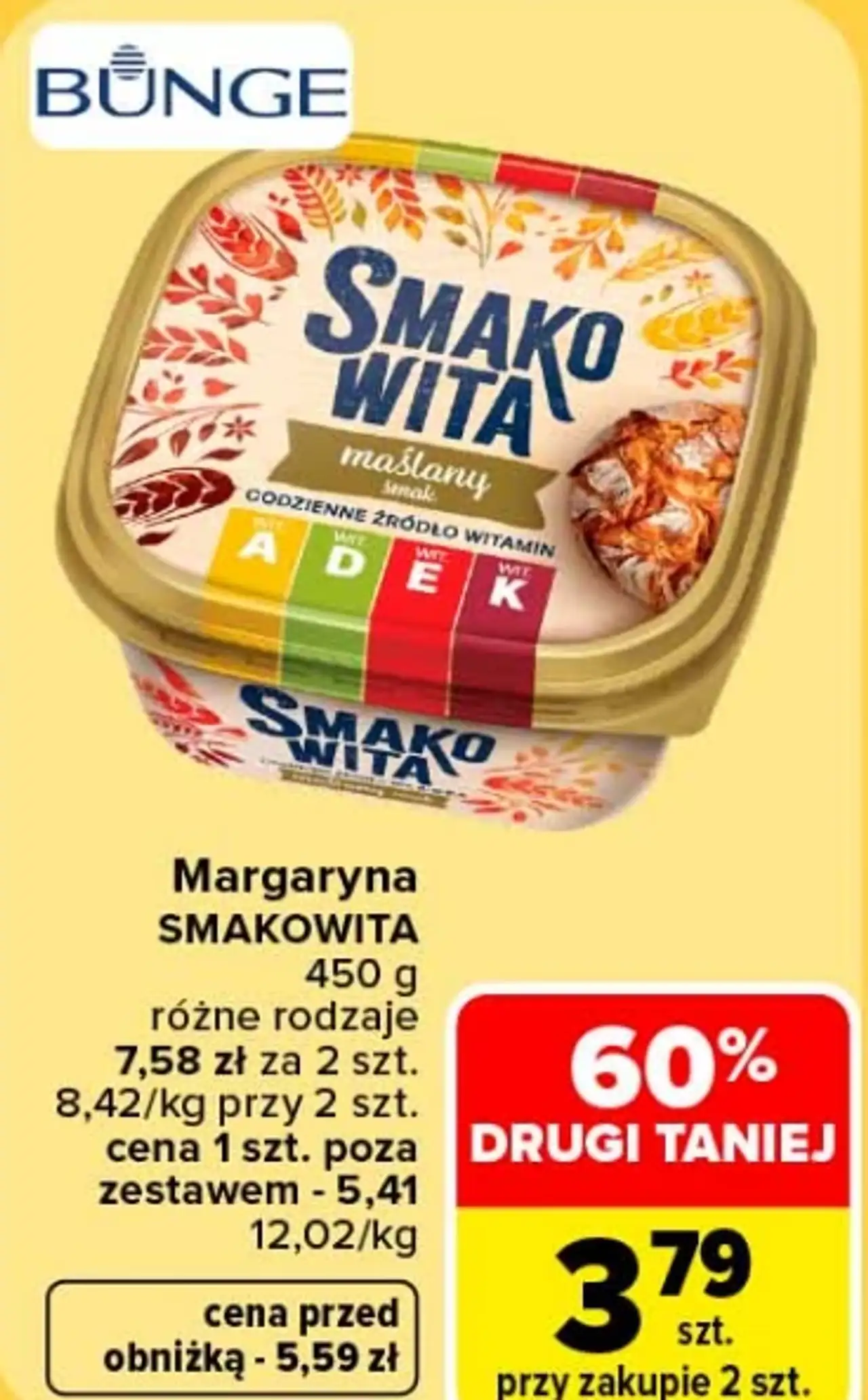 Margaryna Smakowita maślany smak 450 g