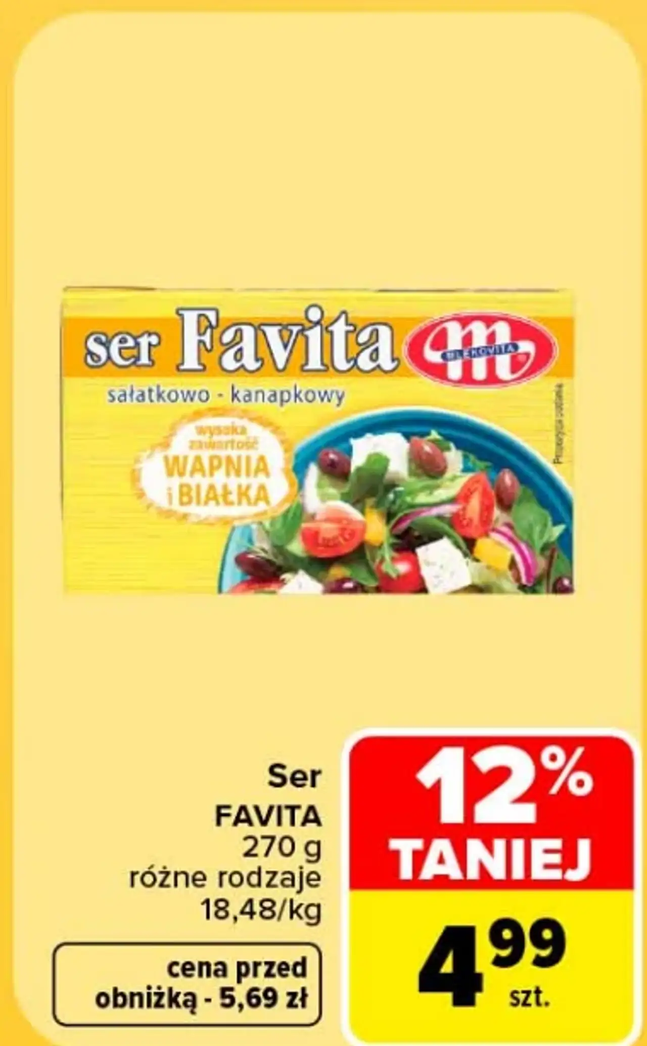 Ser Favita sałatkowo-kanapkowy Mlekovita 270 g