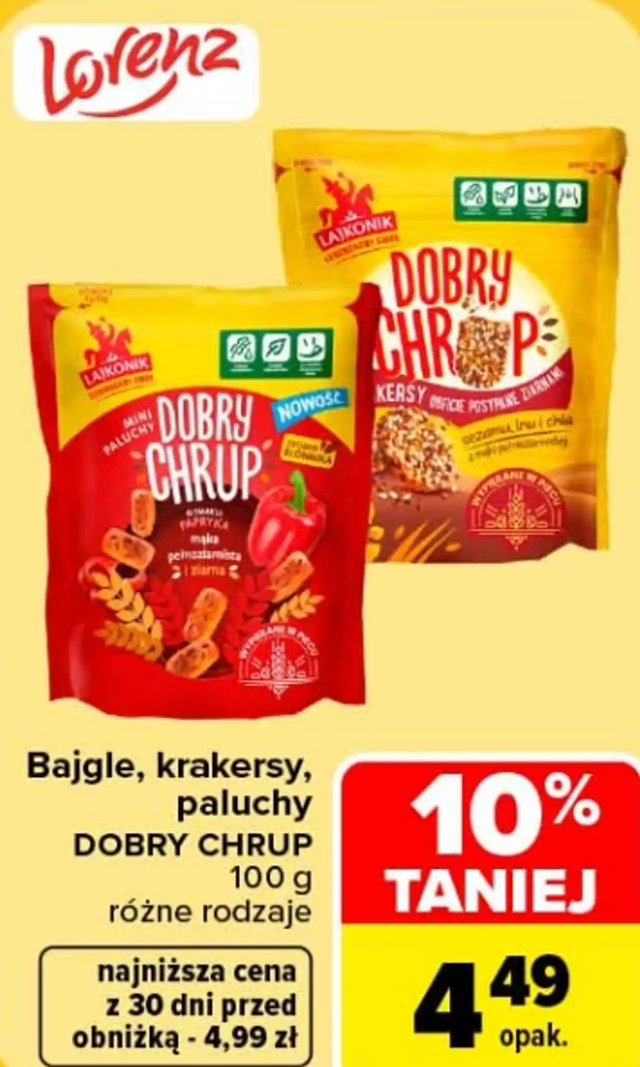 Bajgle, krakersy, paluchy Dobry Chrup