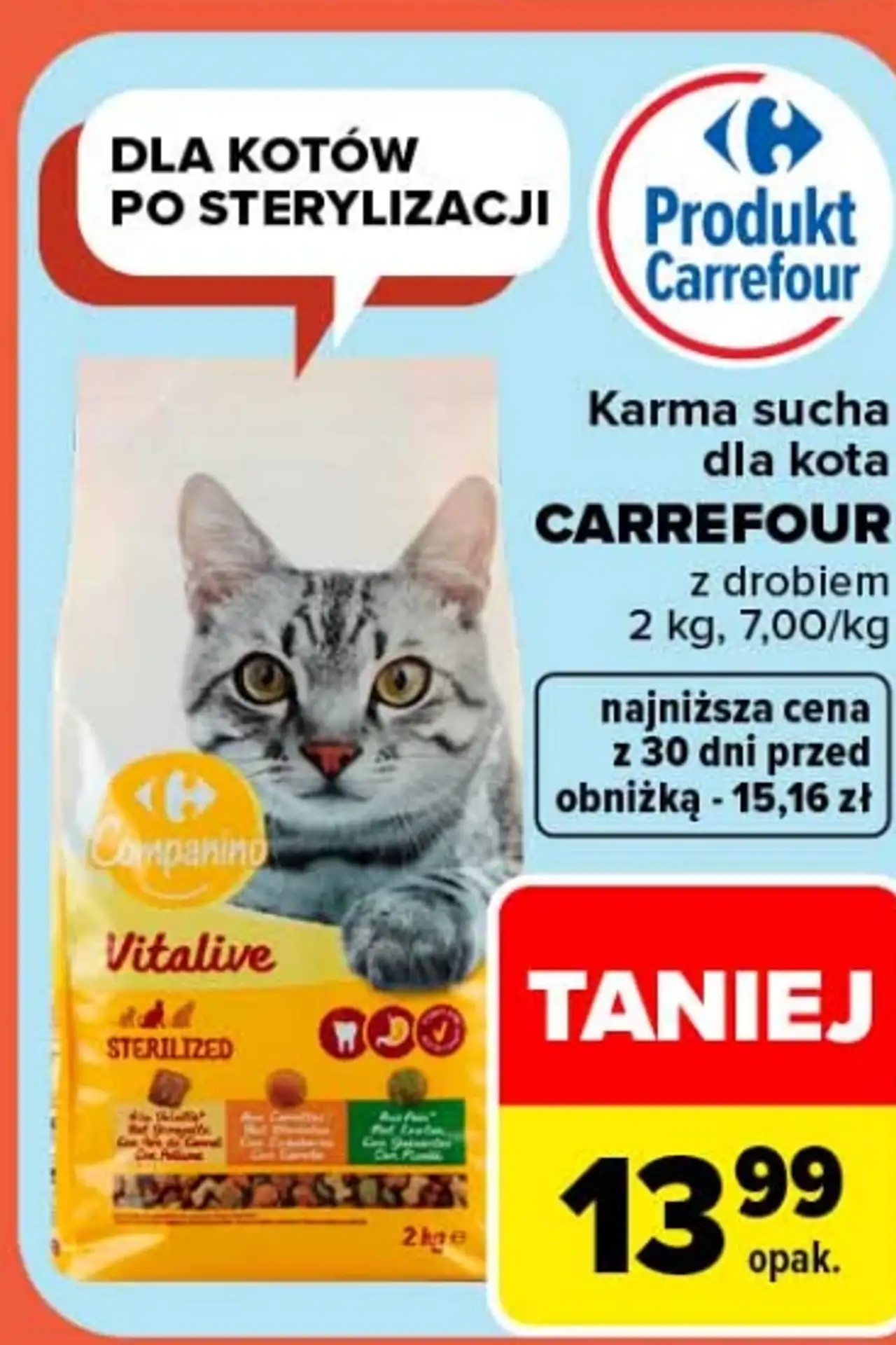 Karma sucha dla kota CARREFOUR Companino Vitalive