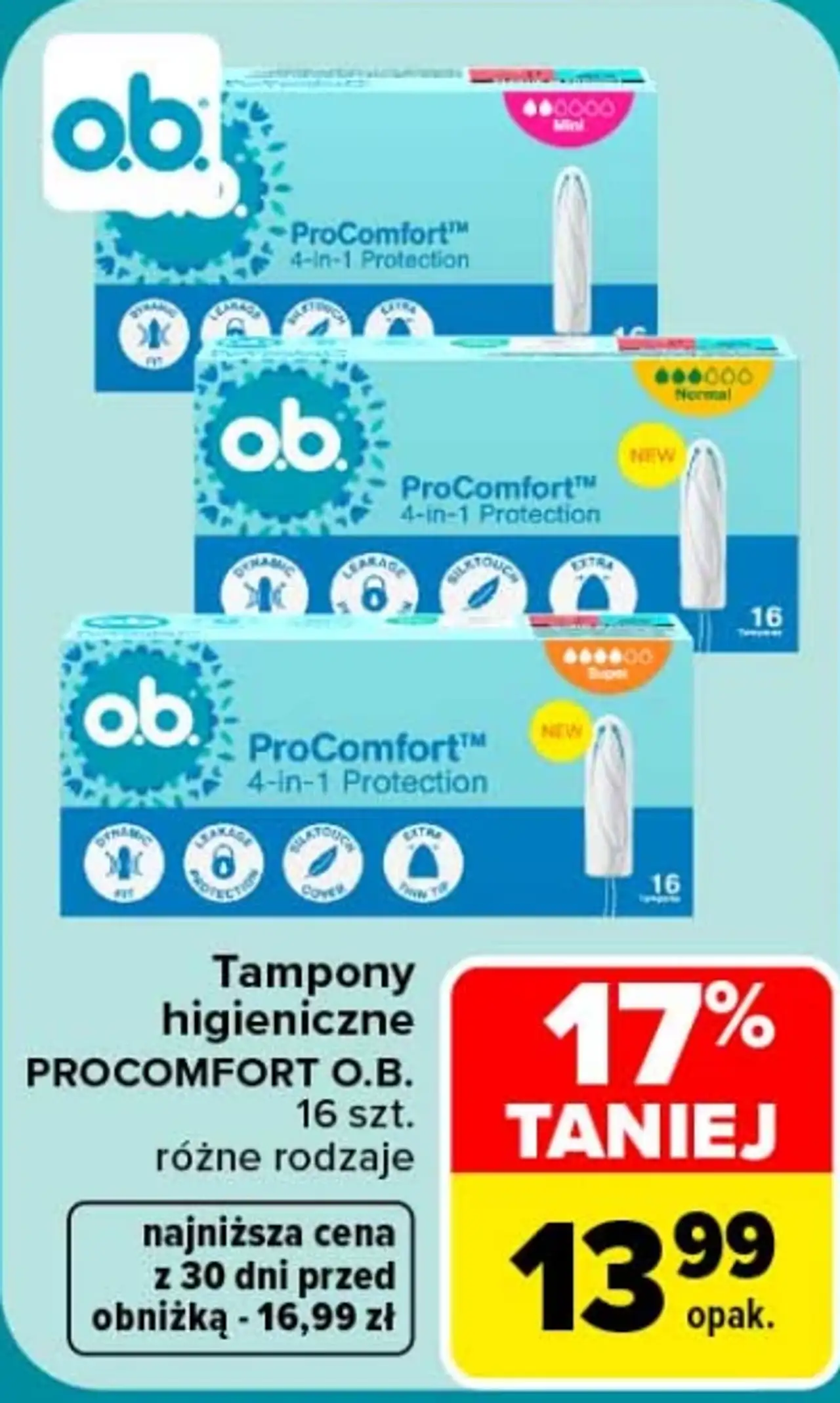 Tampony higieniczne PROCOMFORT O.B.