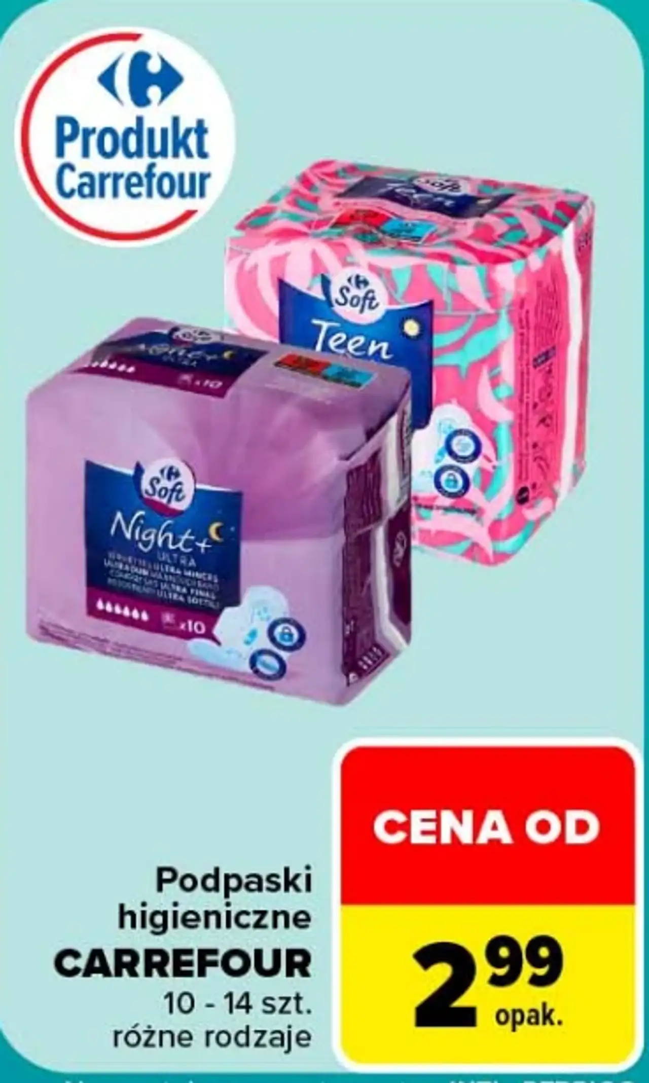 Podpaski higieniczne Carrefour Soft Teen