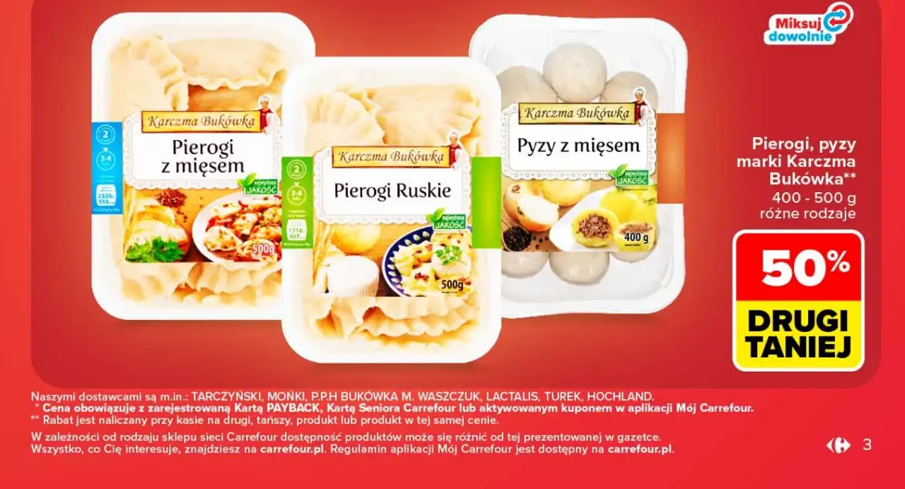 Pierogi, pyzy marki Karczma Bukówka 400 - 500 g