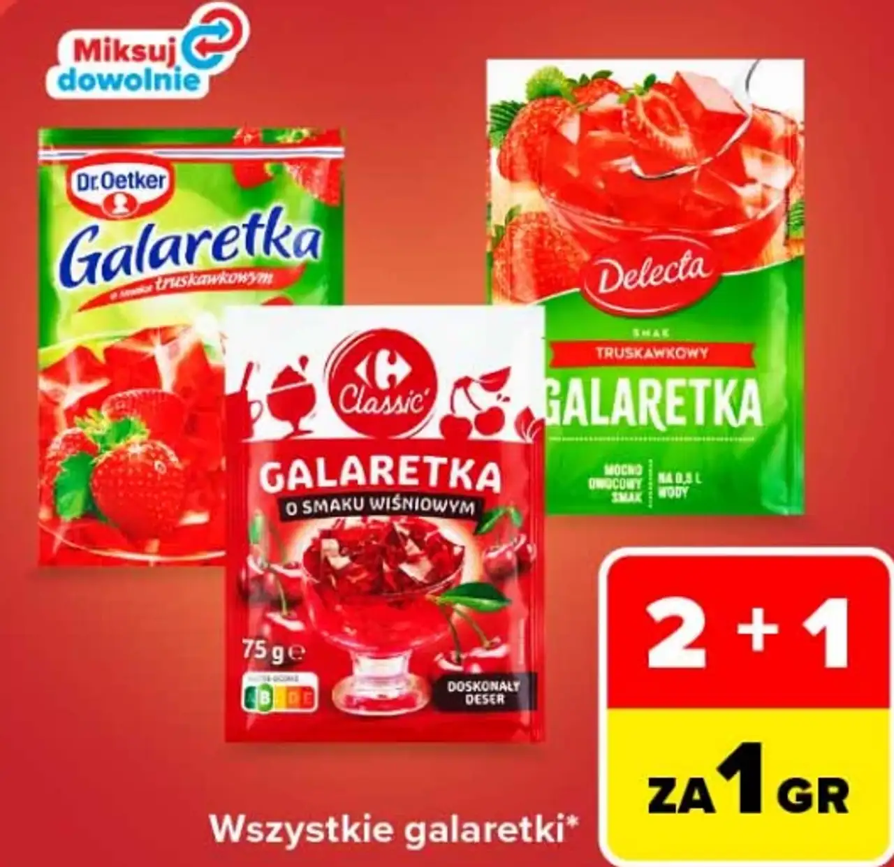 Galaretki Dr. Oetker, Delecta, Carrefour Classic