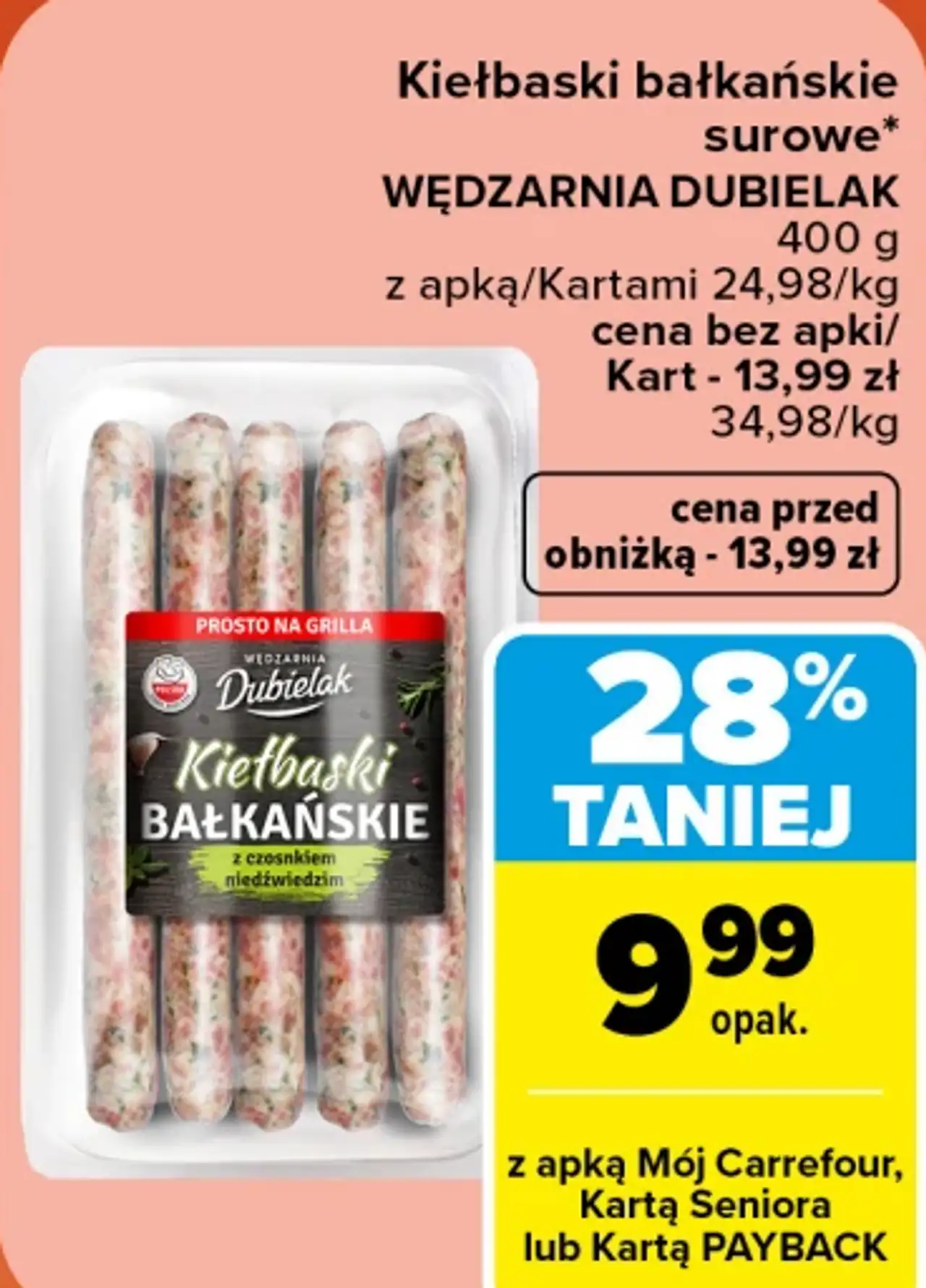 Kiełbaski bałkańskie surowe Wędzarnia Dubielak