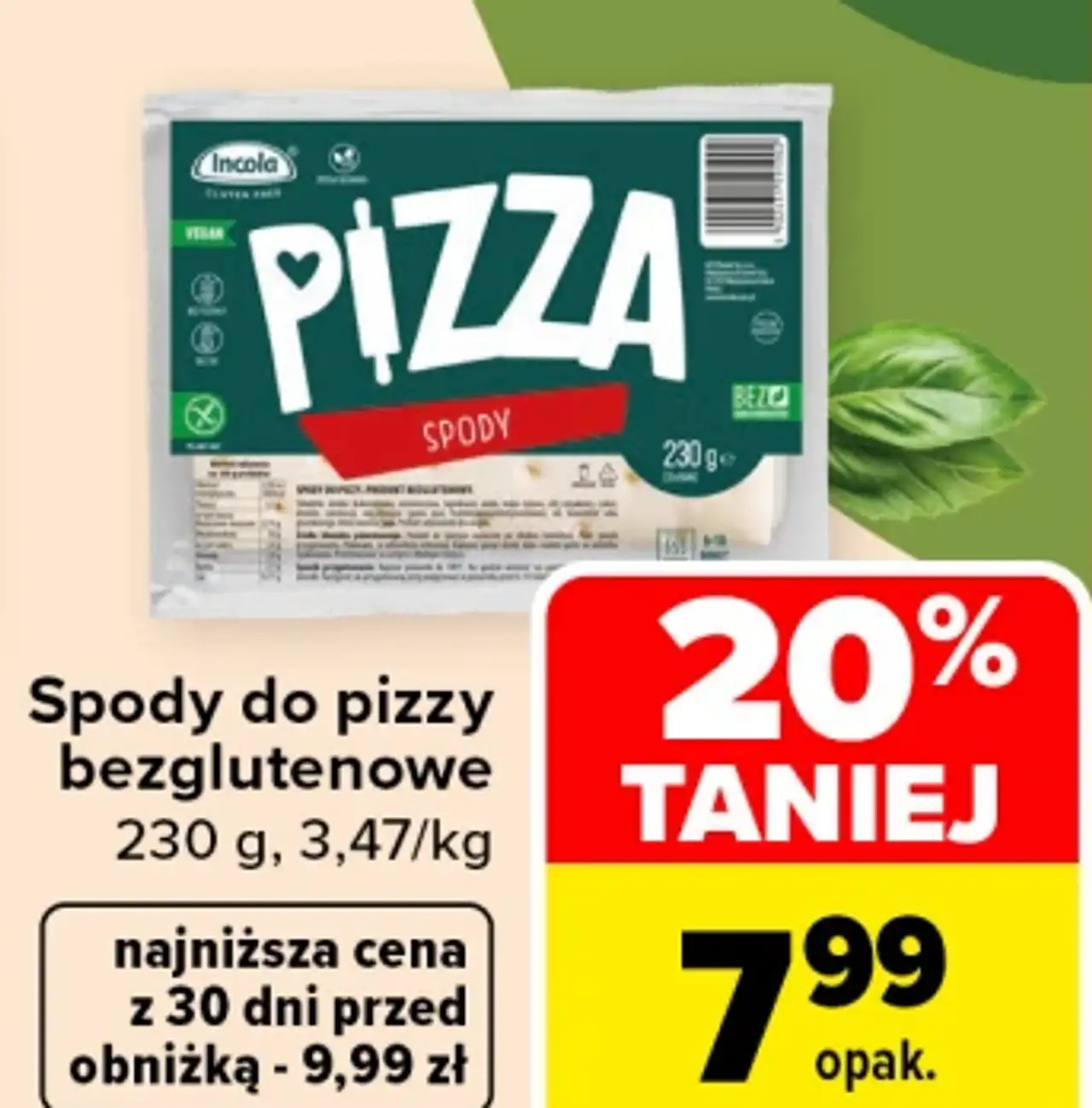 Spody do pizzy bezglutenowe Incola